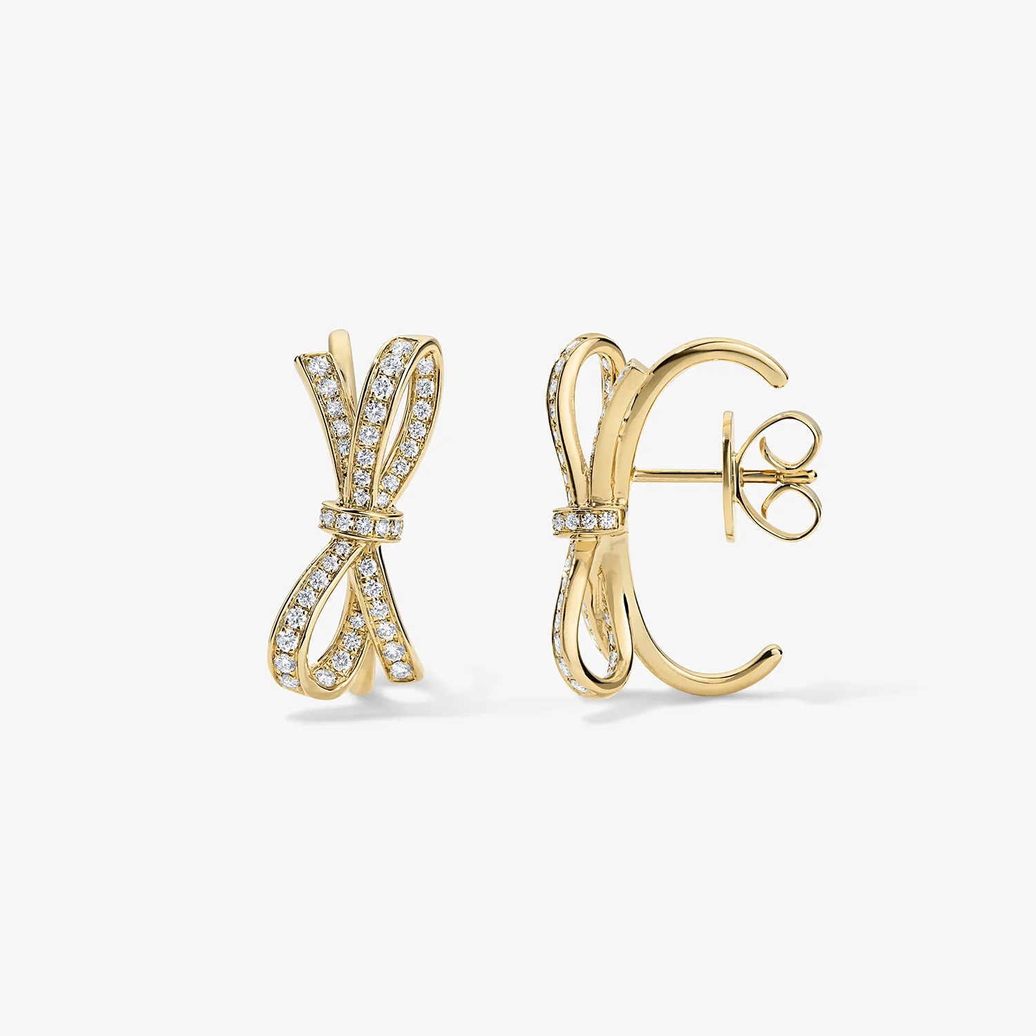 Grace Pave Bow Huggie Studs - Image 3
