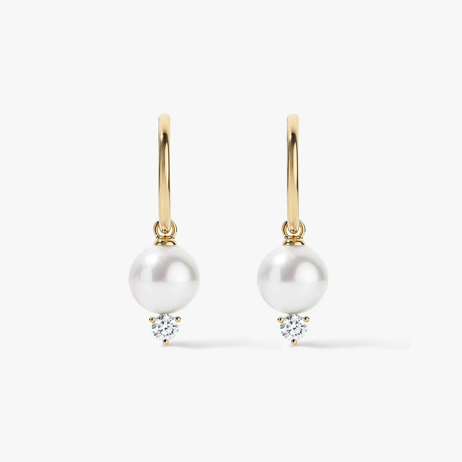 Grace Pearl and Diamond Hoop Earrings - Image 3