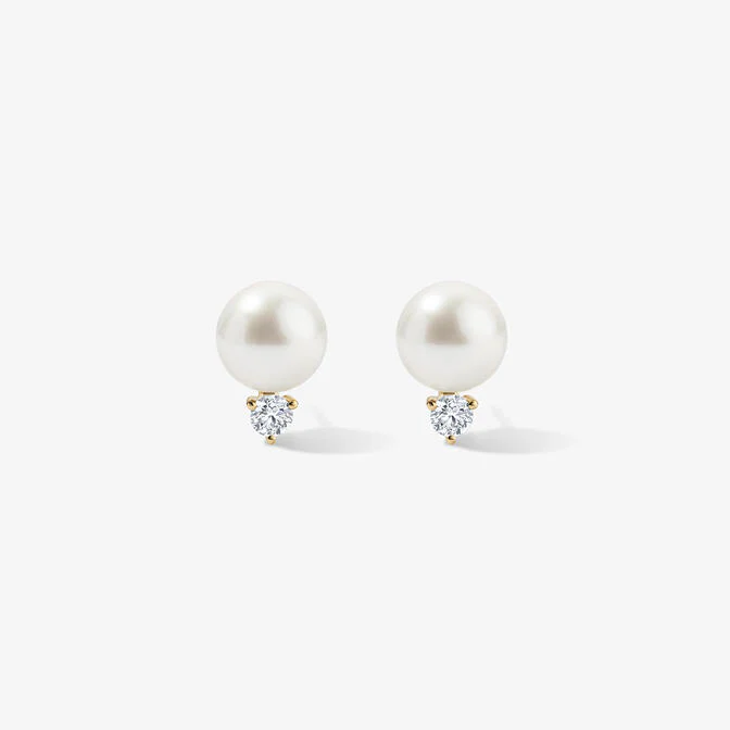Grace Pearl and Diamond Studs - Image 2