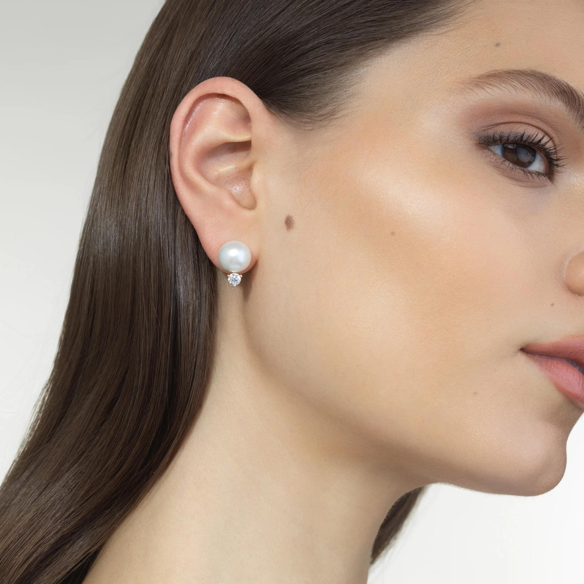 Grace Pearl and Diamond Studs - Image 3