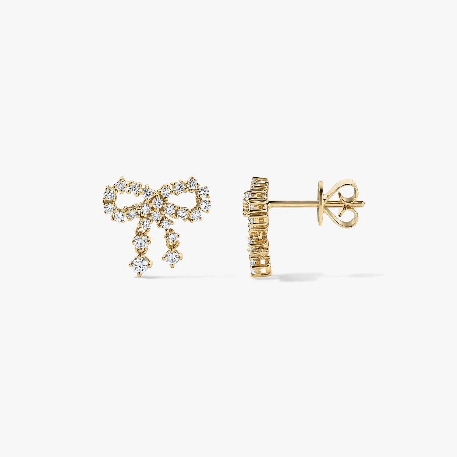 Grace Petite Diamond Bow Earrings - Image 3