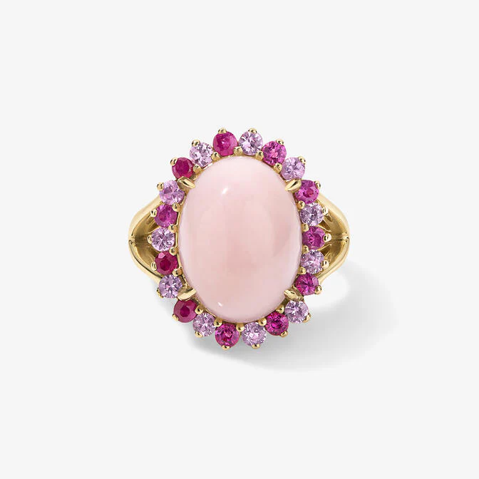 Grace Pink Opal and Sapphire Cocktail Ring