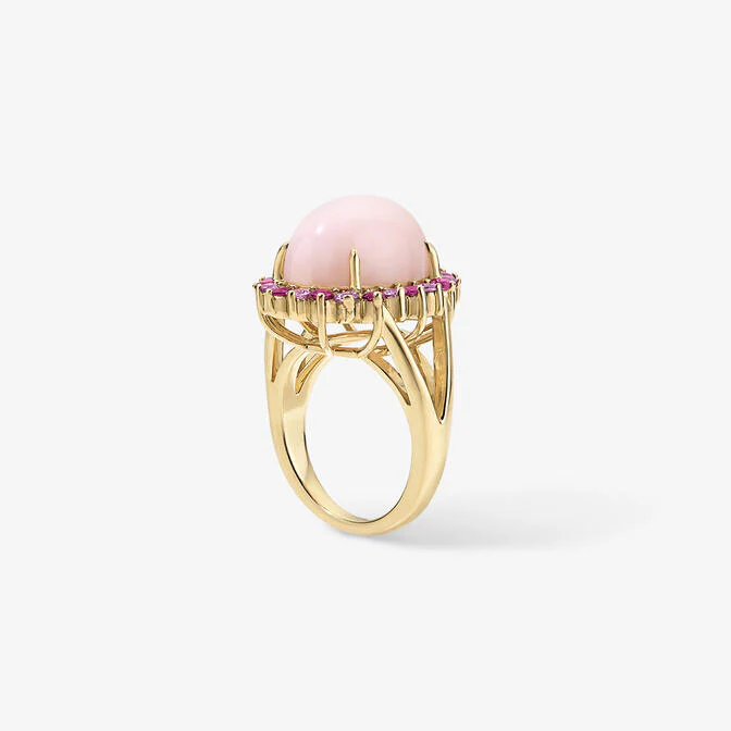 Grace Pink Opal and Sapphire Cocktail Ring - Image 2