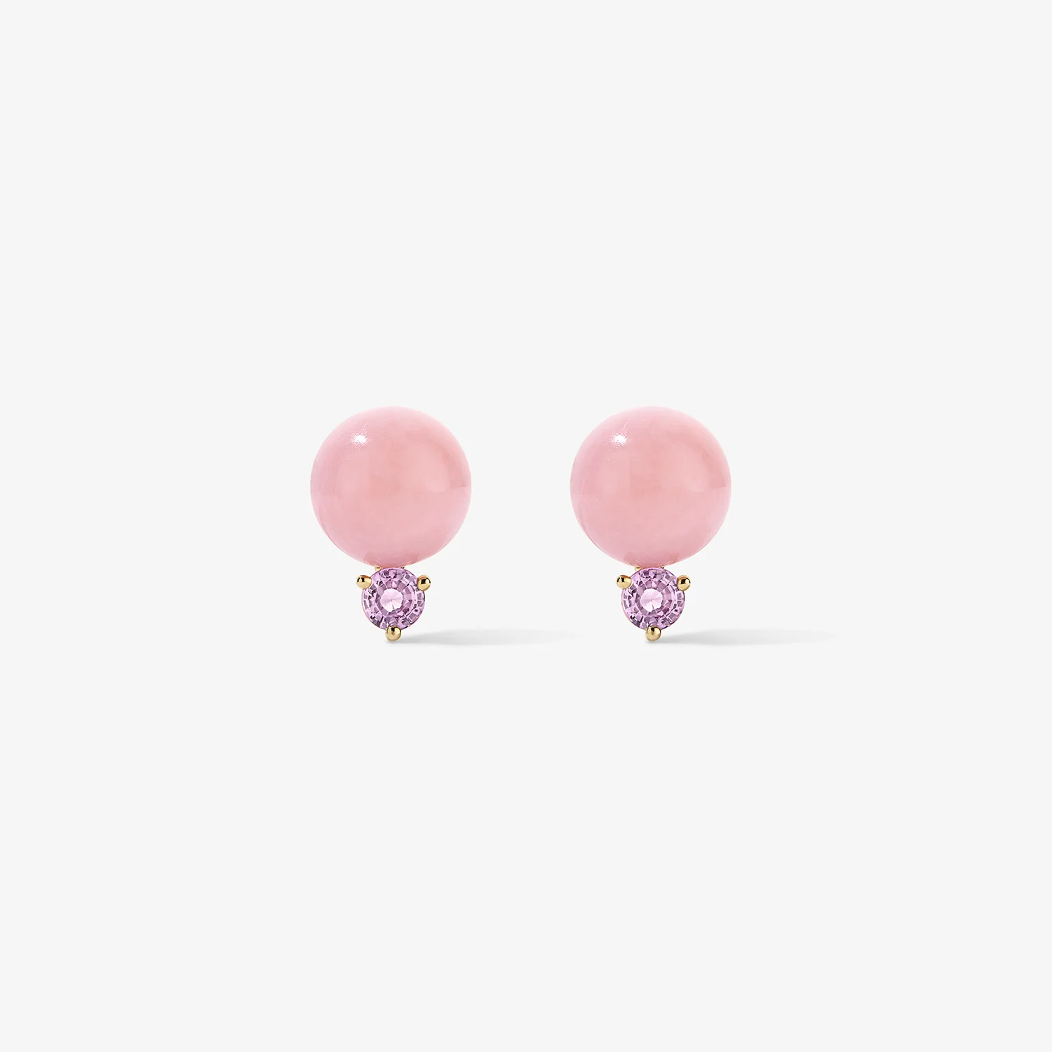 Grace Pink Opal and Sapphire Studs - Image 2