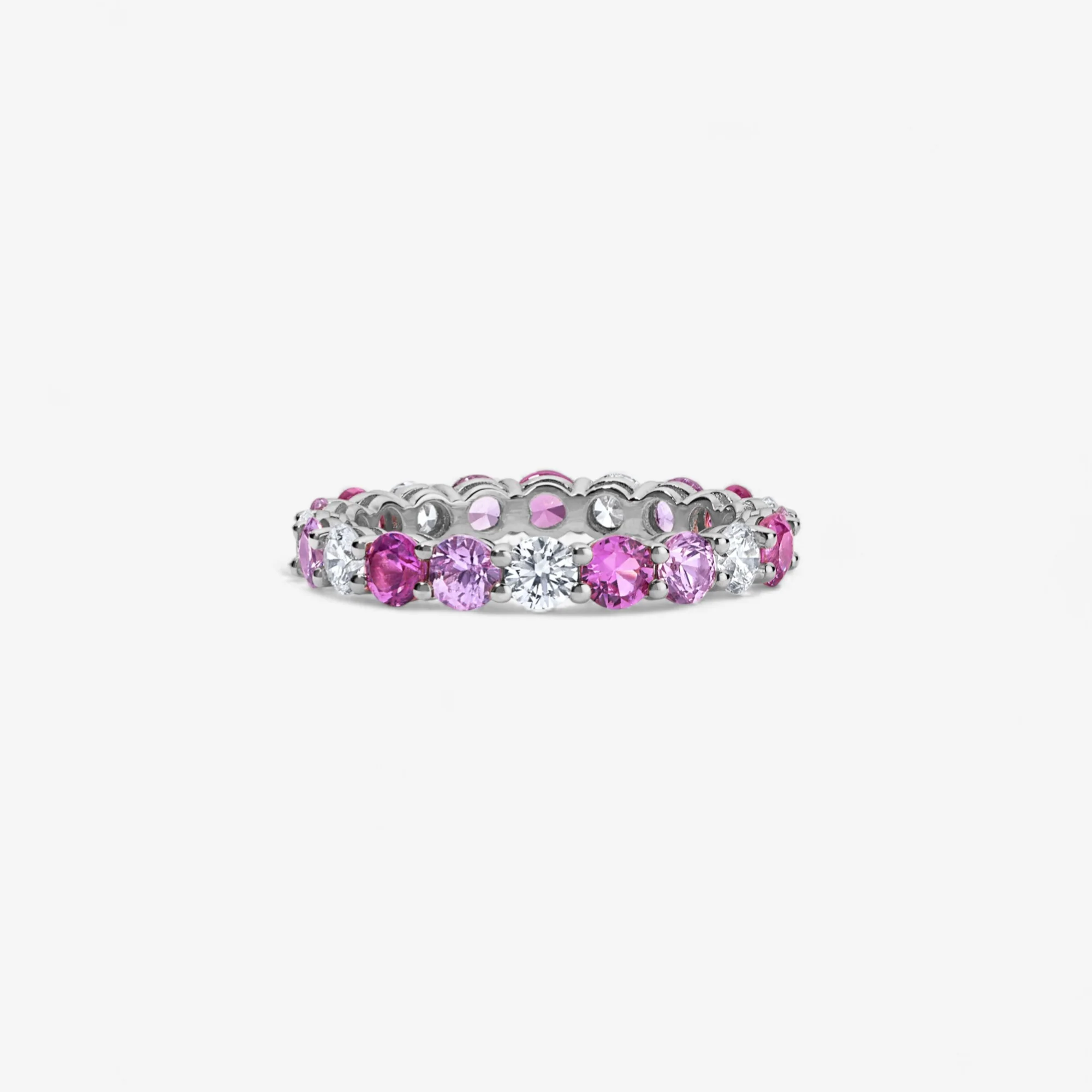 Grace Pink Sapphire and Diamond Eternity Band - Image 2