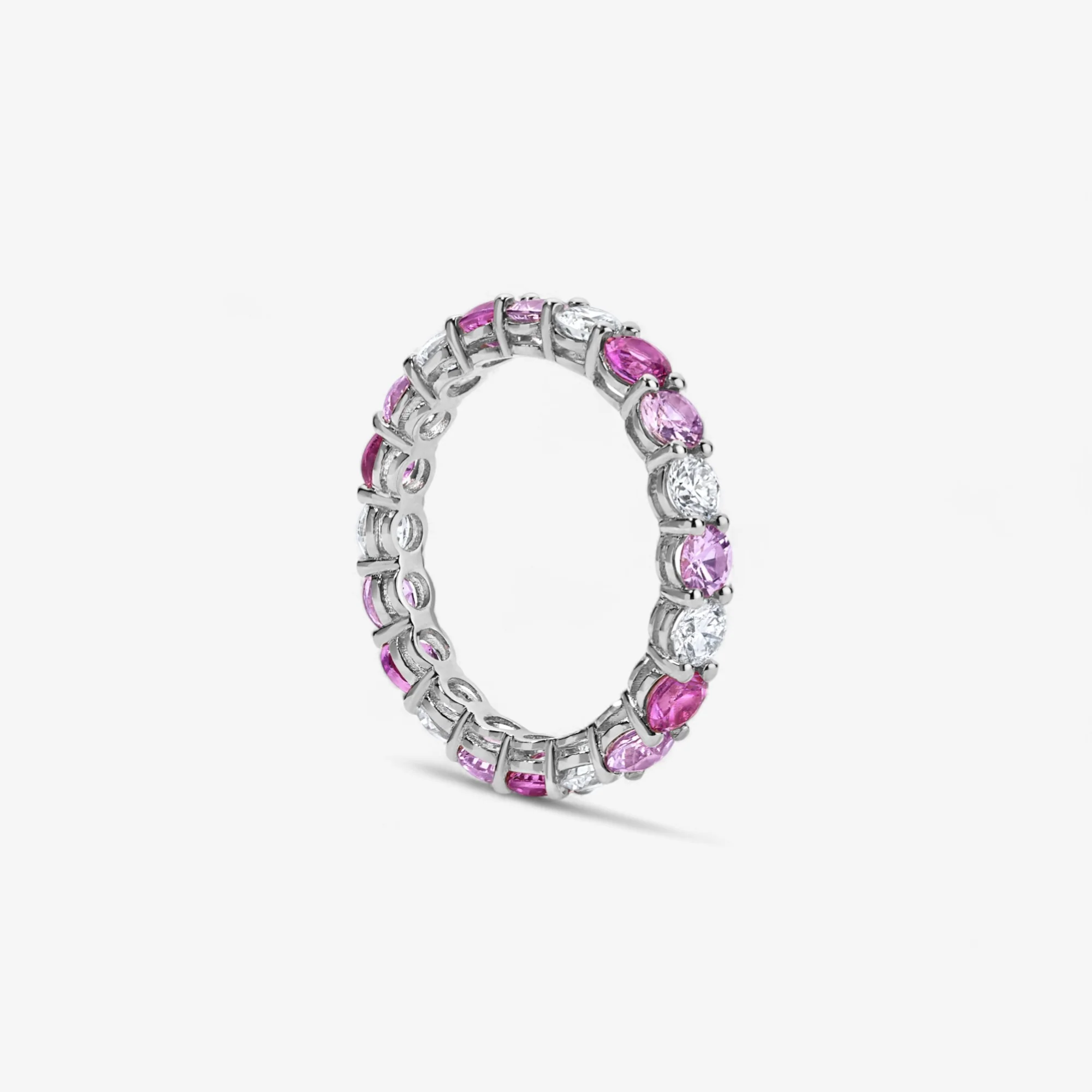 Grace Pink Sapphire and Diamond Eternity Band - Image 3