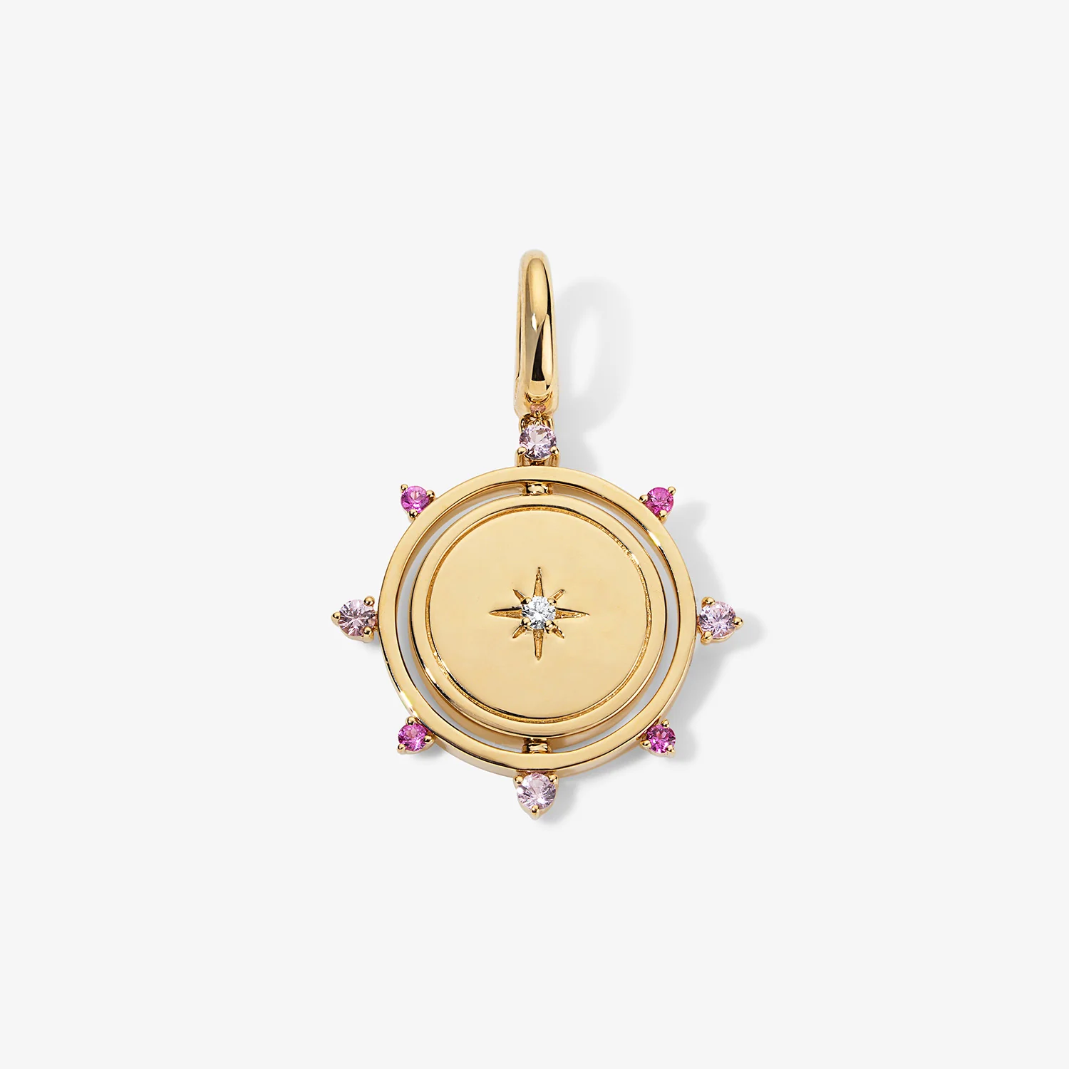 Grace Pink Sapphire Spinner Pendant - Image 3