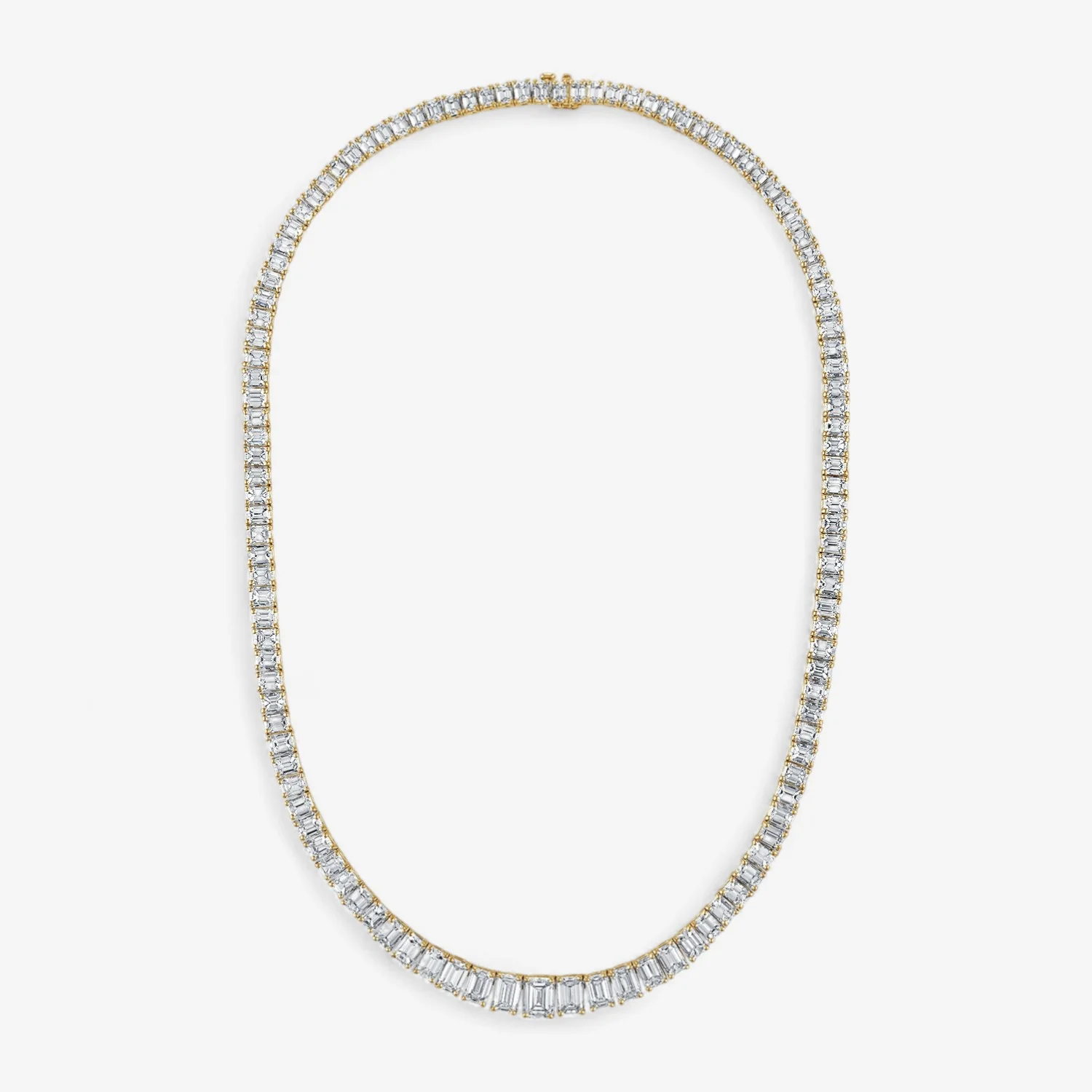 Signature Graduated Emerald Cut Tennis Necklace - Image 3
