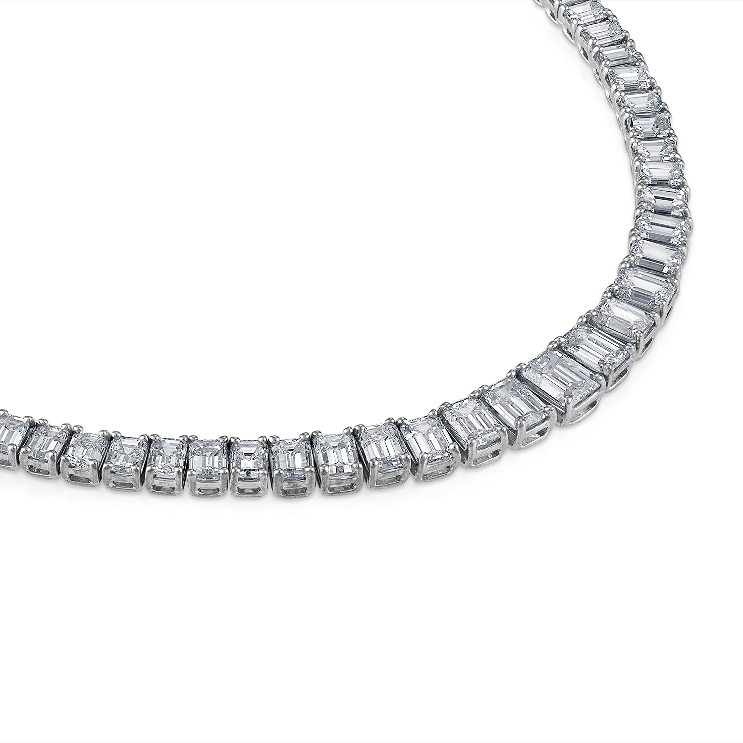 Signature Graduated Emerald Cut Tennis Necklace - Image 5