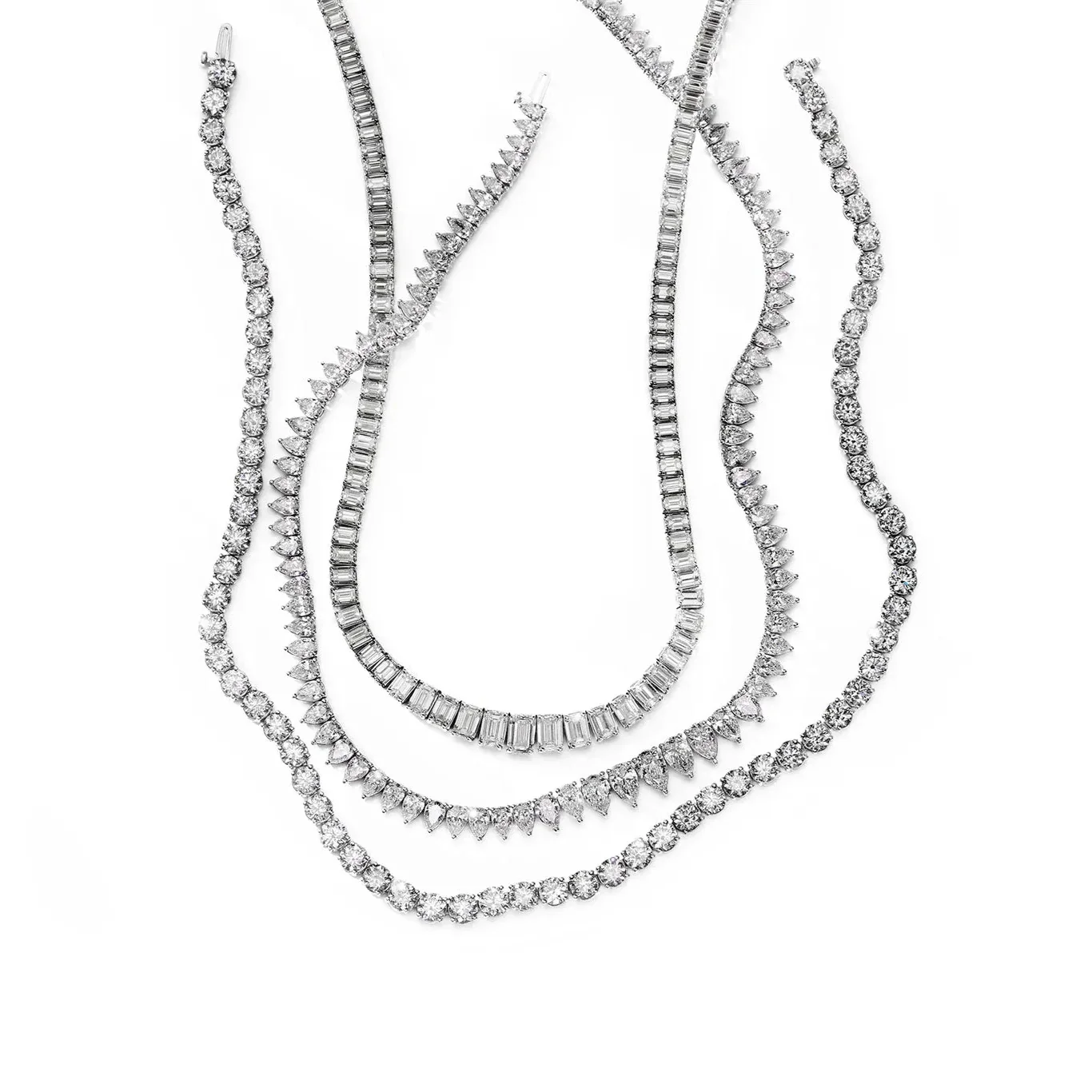 Signature Graduated Emerald Cut Tennis Necklace - Image 6