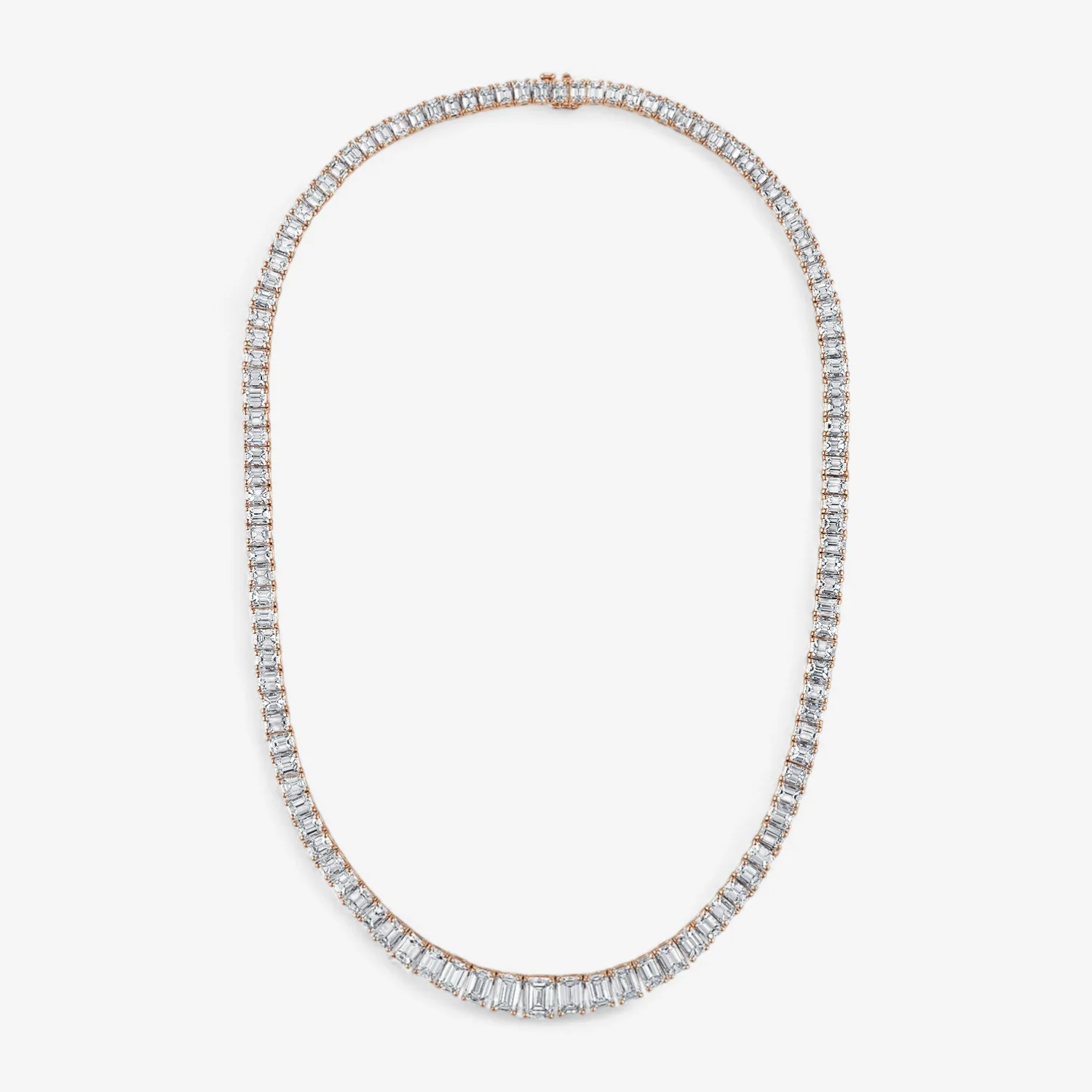 Signature Graduated Emerald Cut Tennis Necklace - Image 7