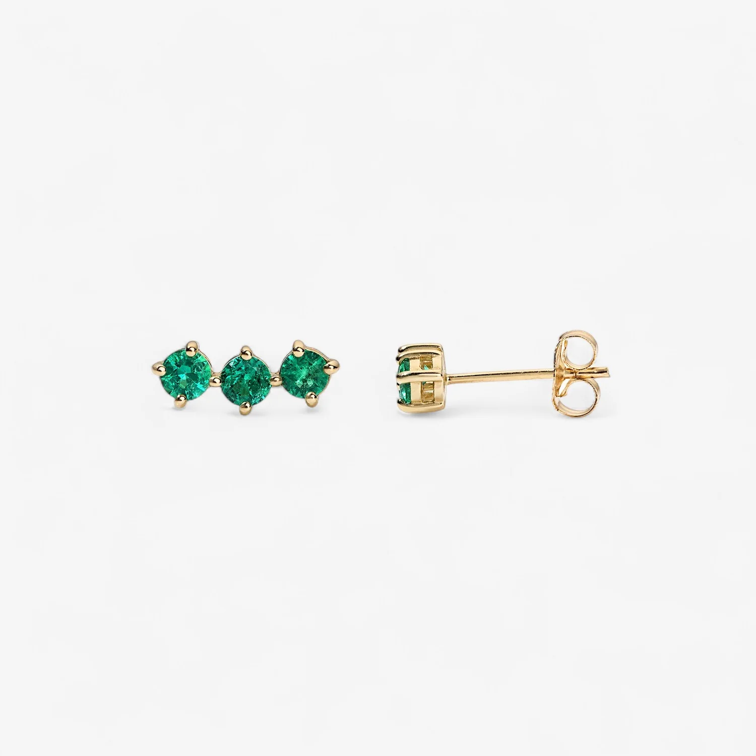 Grace Emerald Trio Studs - Image 2