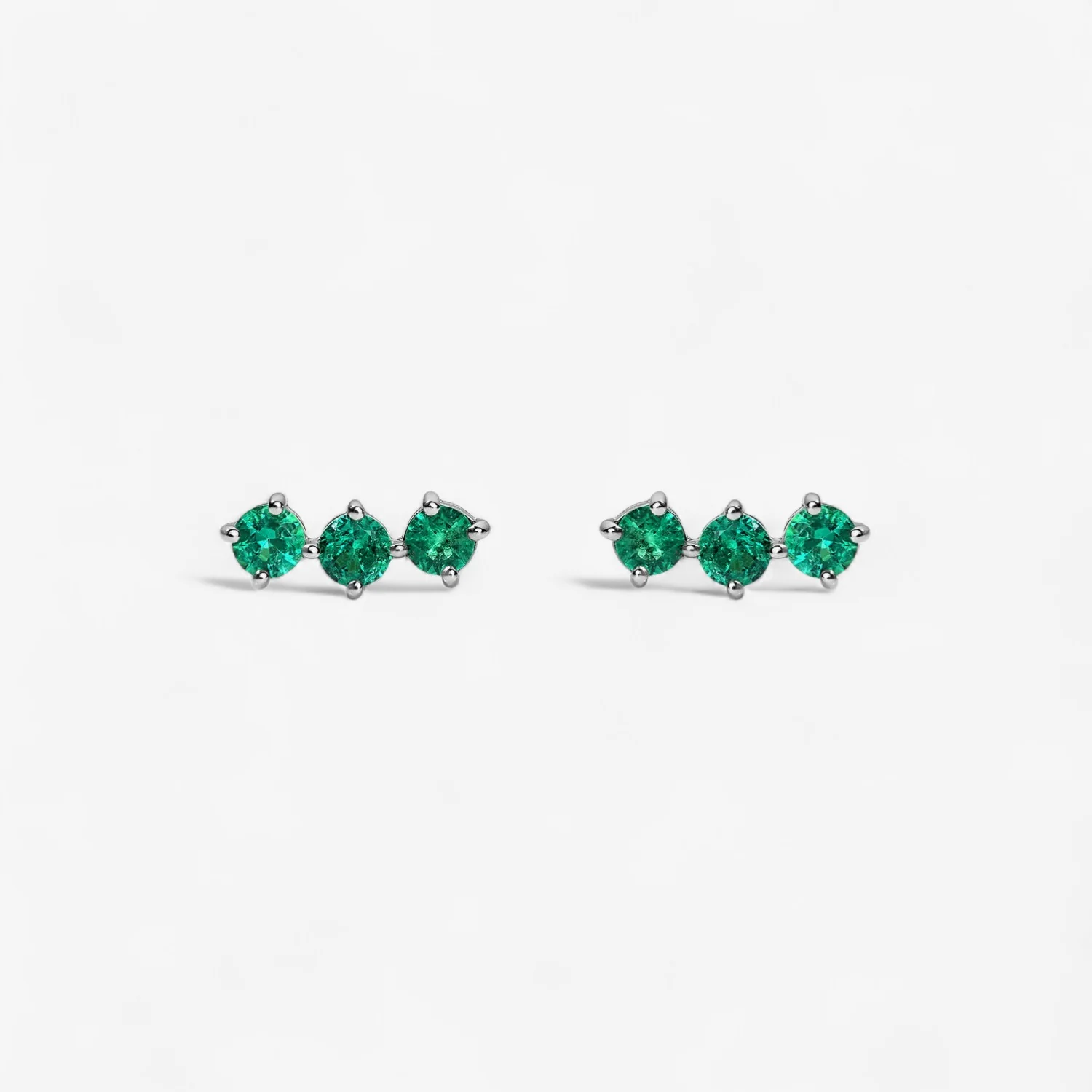 Grace Emerald Trio Studs - Image 3