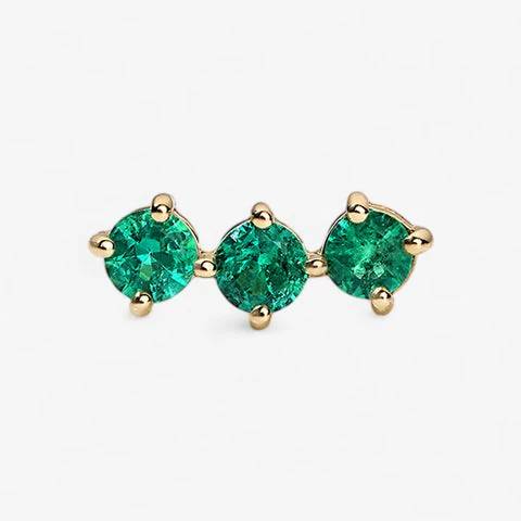 Grace Emerald Trio Studs - Image 5