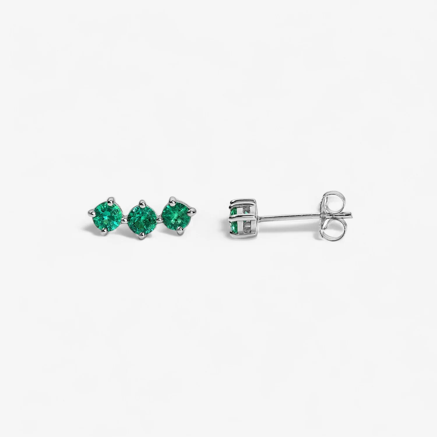 Grace Emerald Trio Studs - Image 7