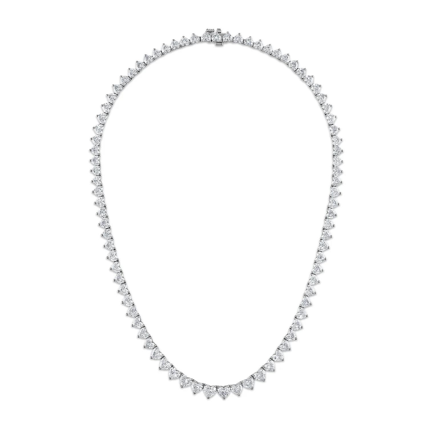 Signature Heart Shape Diamond Tennis Necklace - Image 3