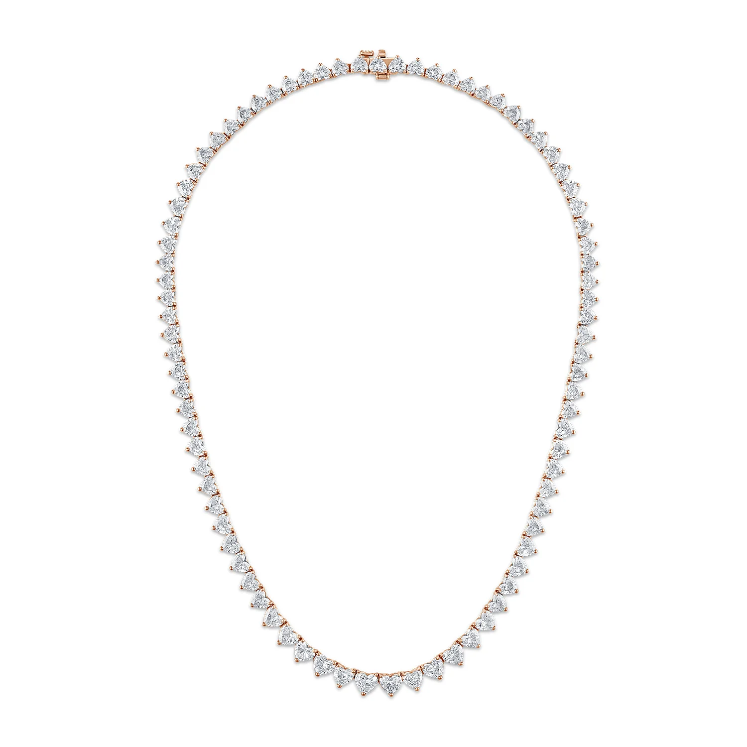 Signature Heart Shape Diamond Tennis Necklace - Image 4