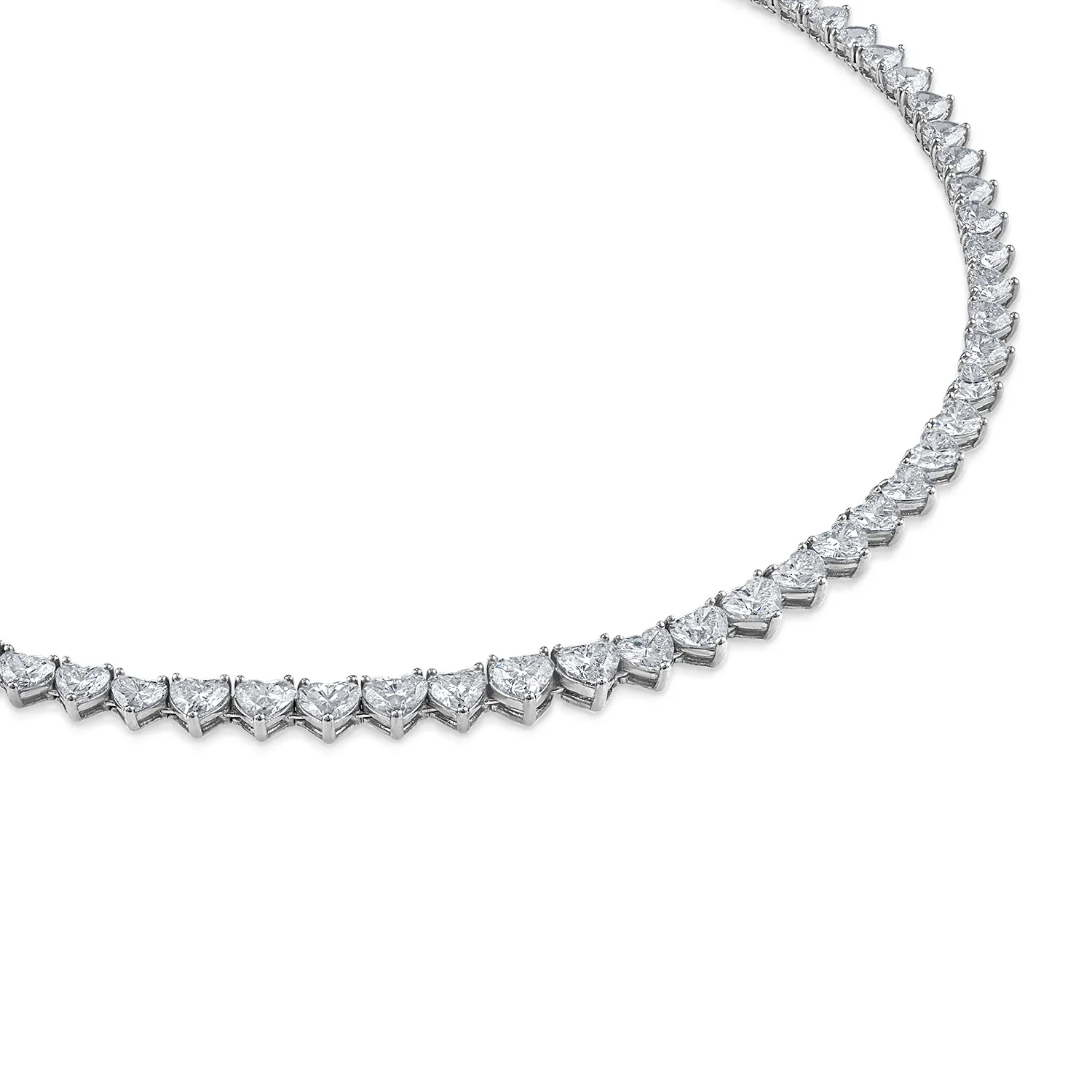 Signature Heart Shape Diamond Tennis Necklace - Image 5