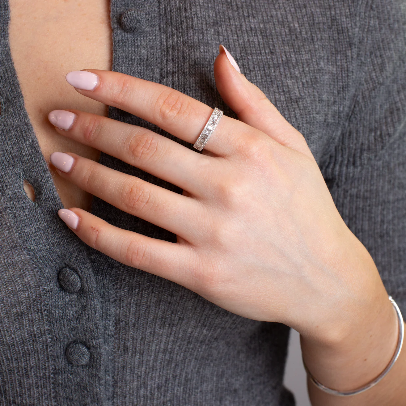 Julietta Pave Baguette Band - Image 3