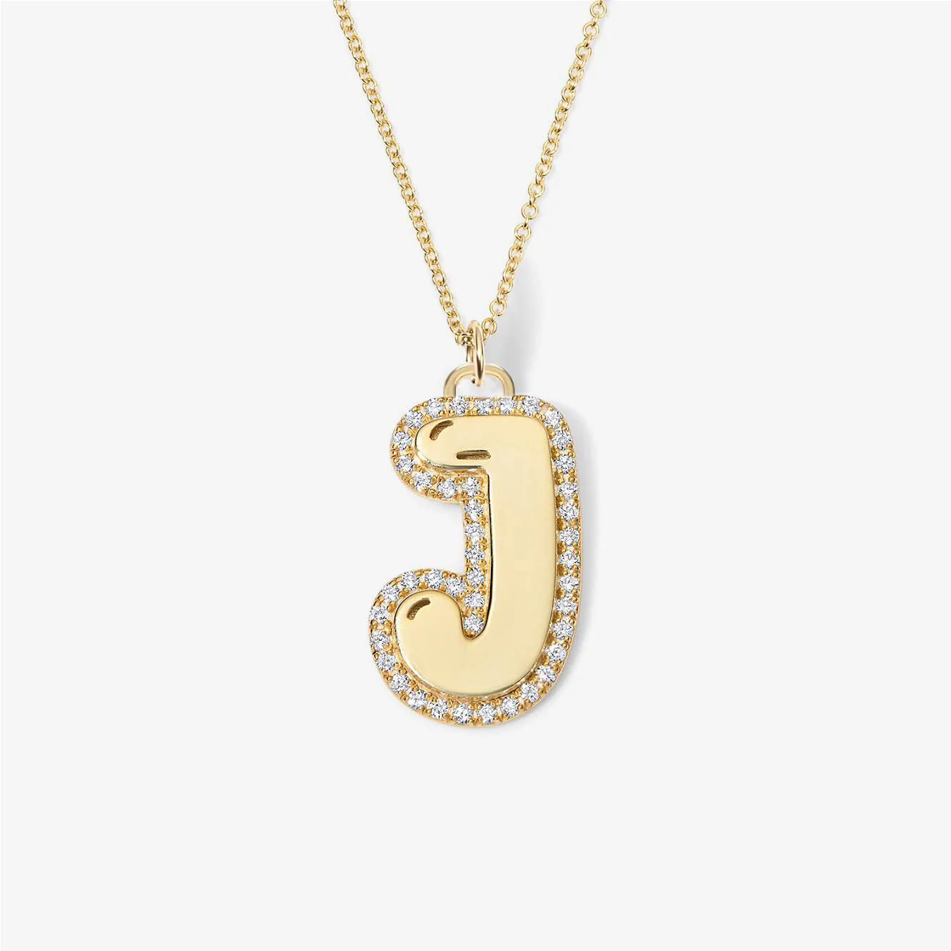 Jumbo Bubble Initial With Pave Outline Charm - Image 8