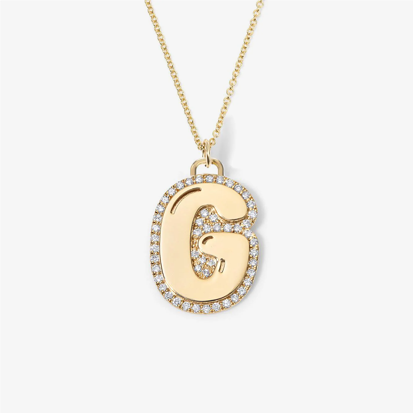 Jumbo Bubble Initial With Pave Outline Charm - Image 9