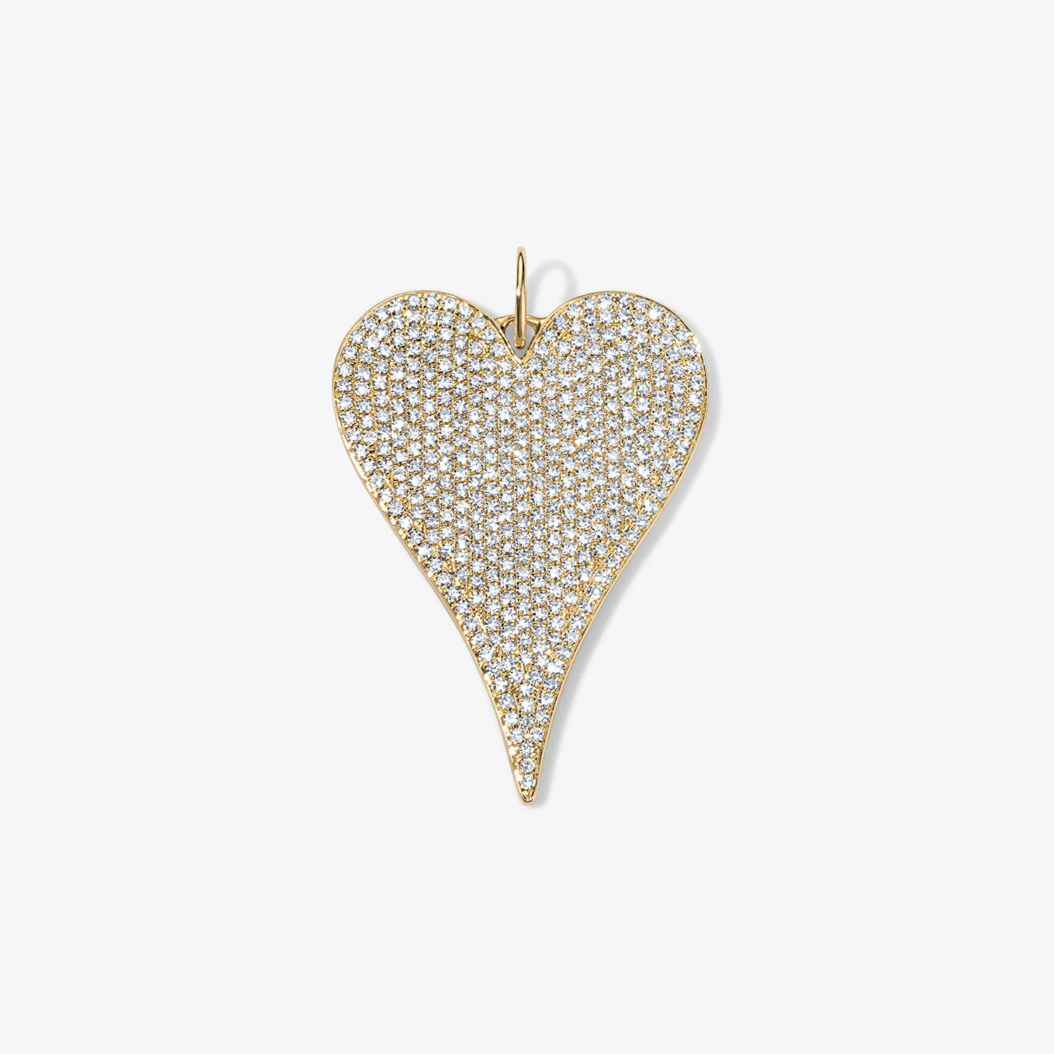 Jumbo Token Pave Heart Charm