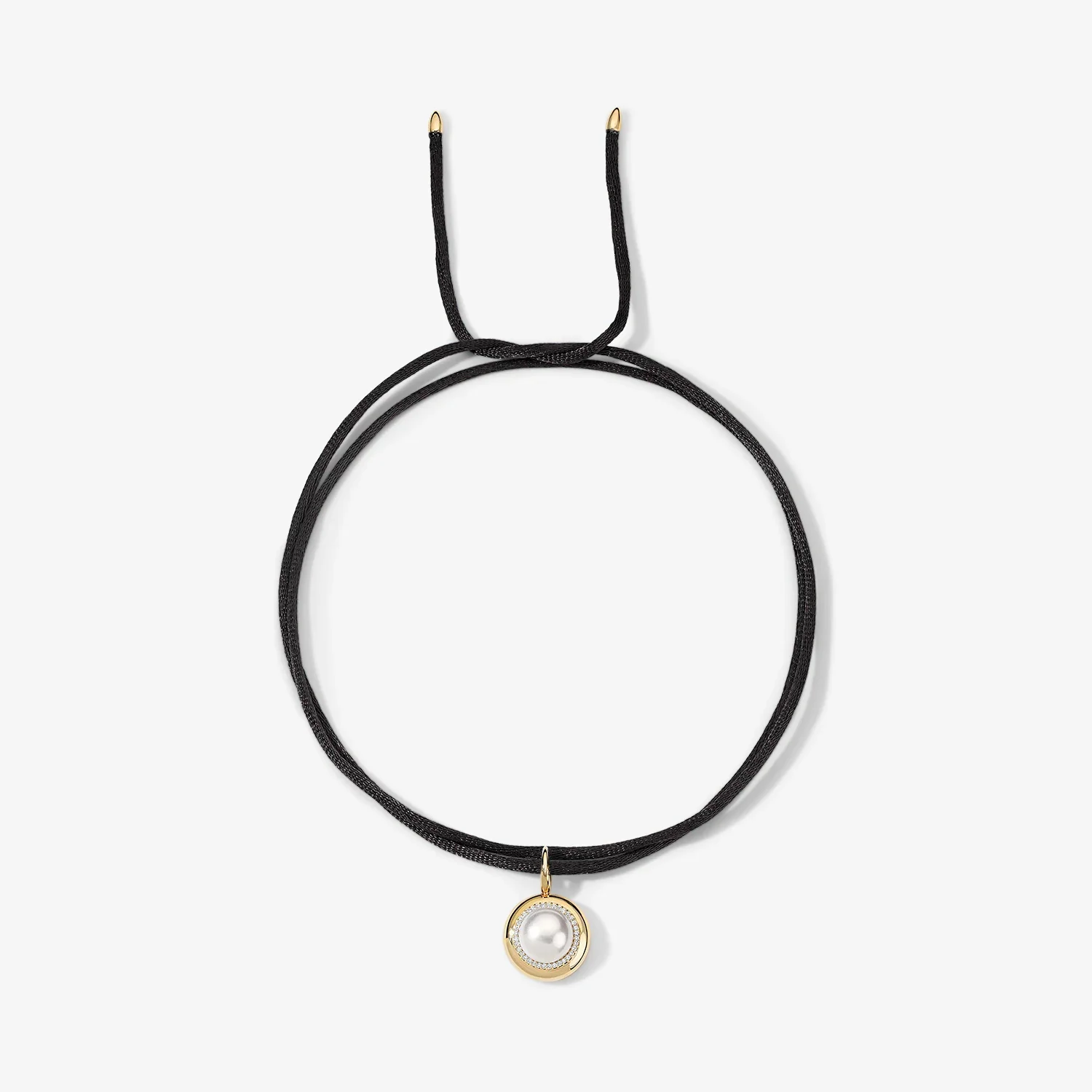 Kendall Black Satin Cord Necklace - Image 3