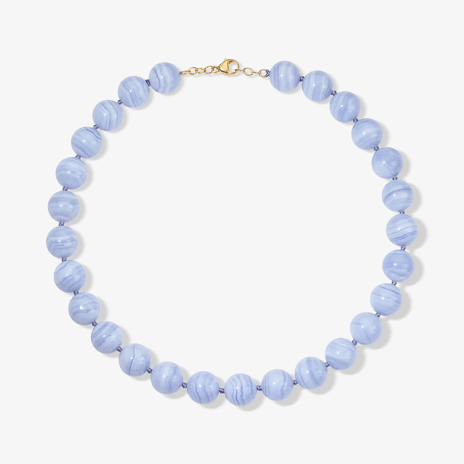 Kendall Large Blue Lace Agate Beaded Necklace