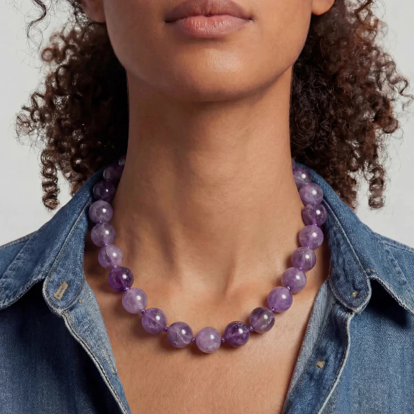 Kendall Large Cape Amethyst Beaded Necklace - Image 2
