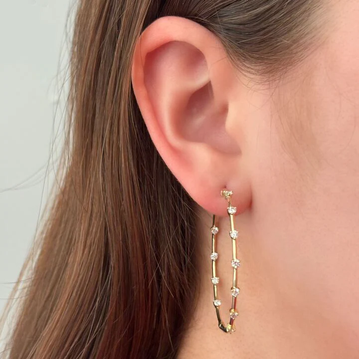 Celeste Diamond Hoop Earrings - Image 4