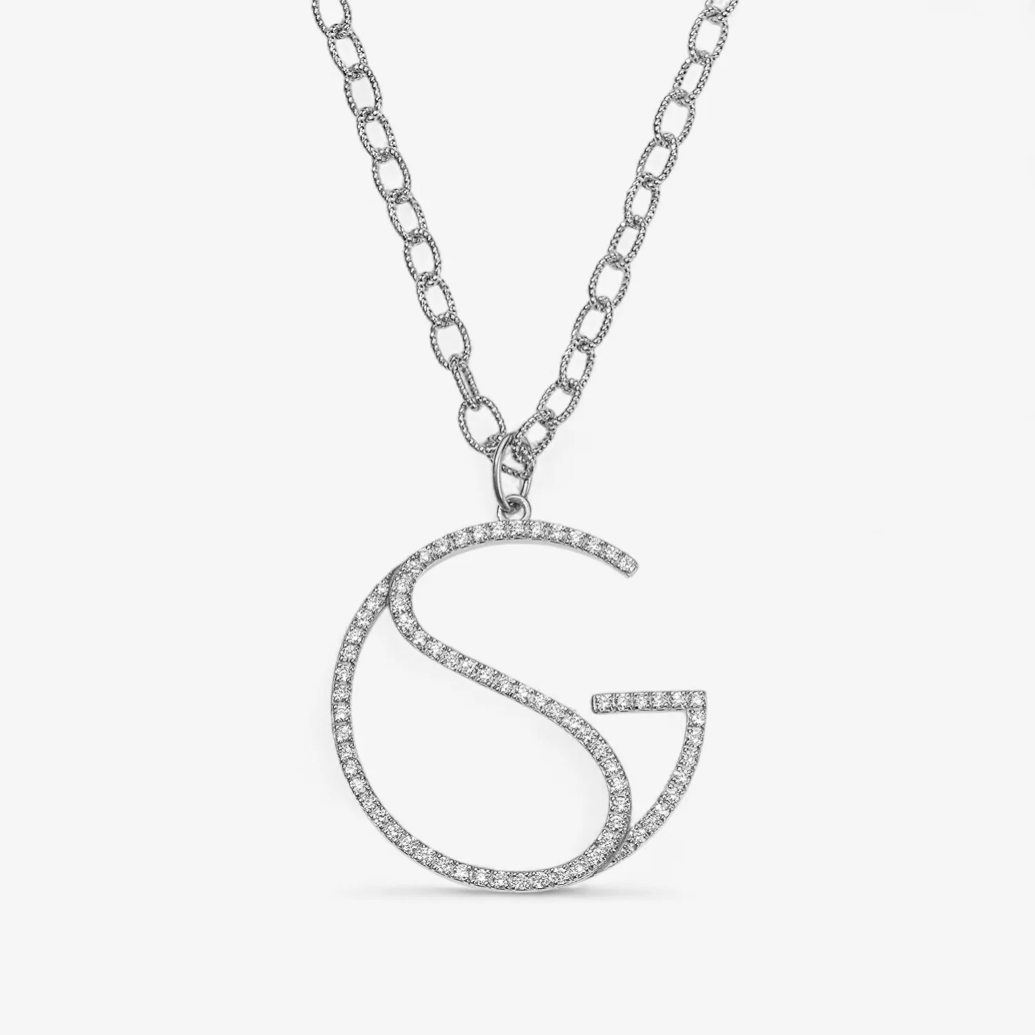 Large Diamond Hidden Initial Necklace - Image 2