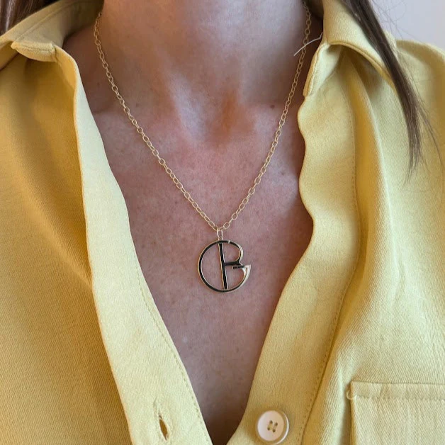 Large Gold Hidden Initial Necklace - Image 3