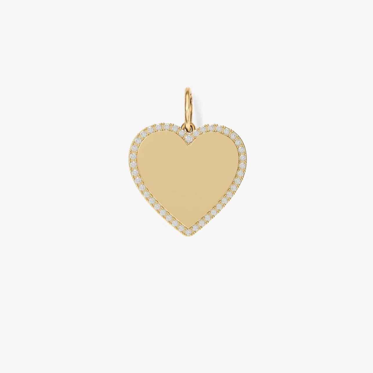 Large Heart Bubble Charm with Pave Outline - Image 2