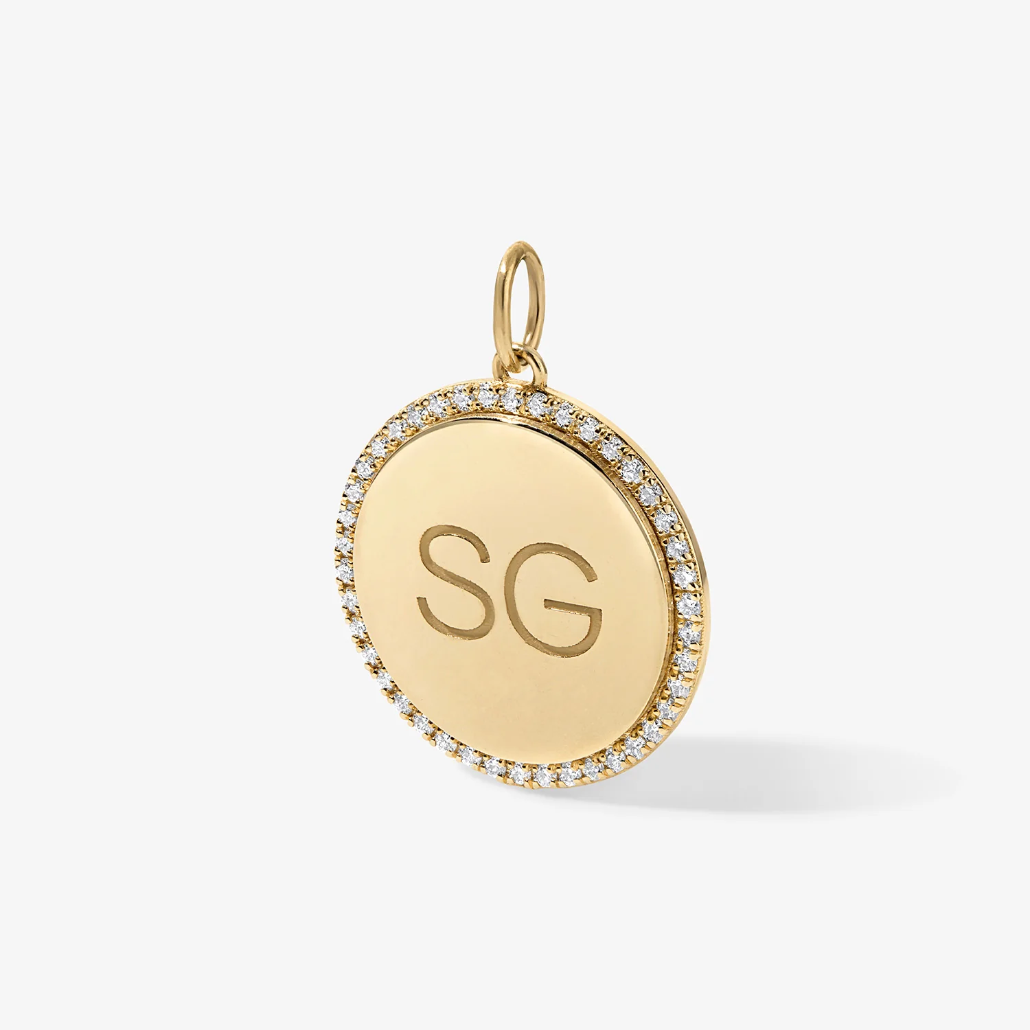 Large Round Bubble Charm with Pave Outline - Image 2