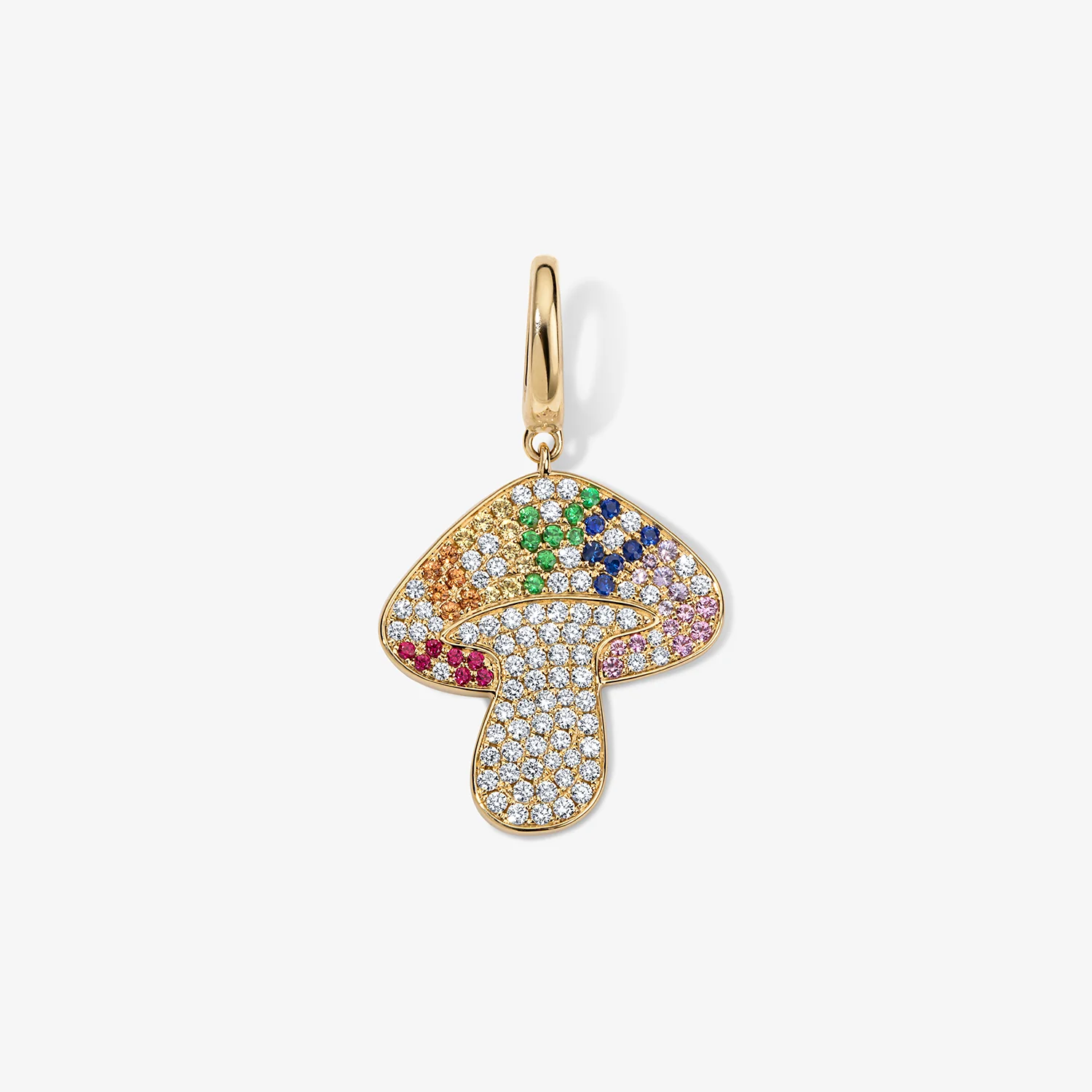 Large Token Rainbow Mushroom Charm