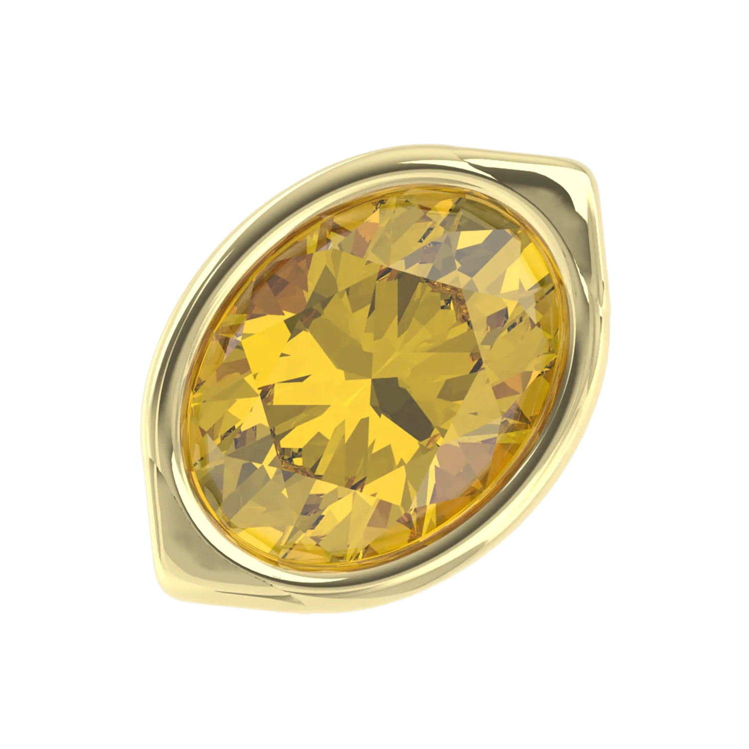 Slider Citrine Lemon Bezel Charm