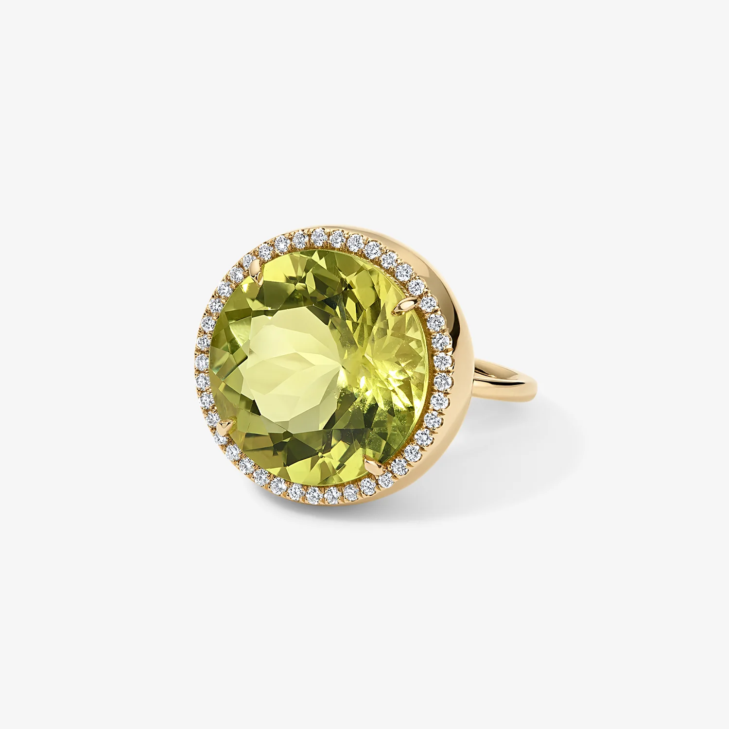 Lemon Quartz Candy Button Ring - Image 3