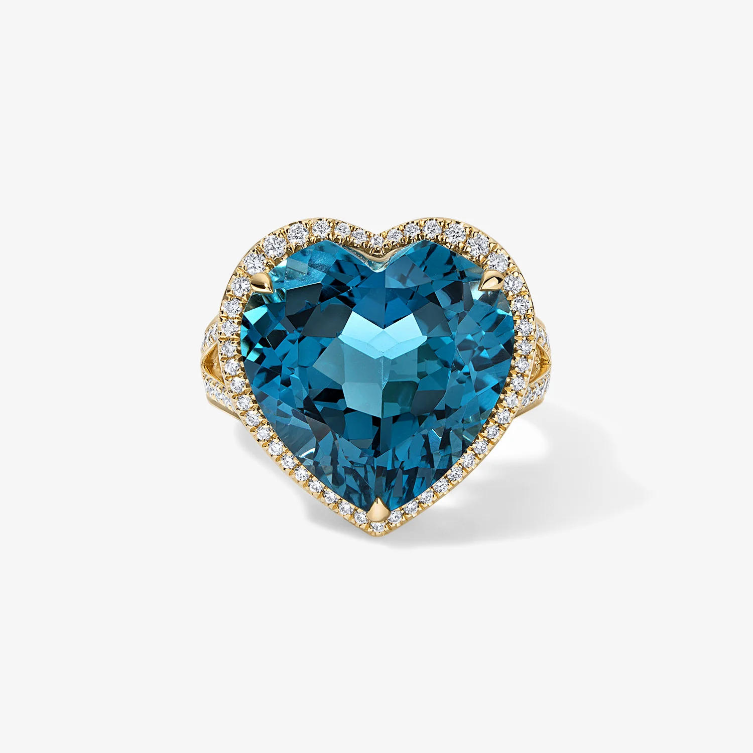 London Blue Topaz Heart Button Ring