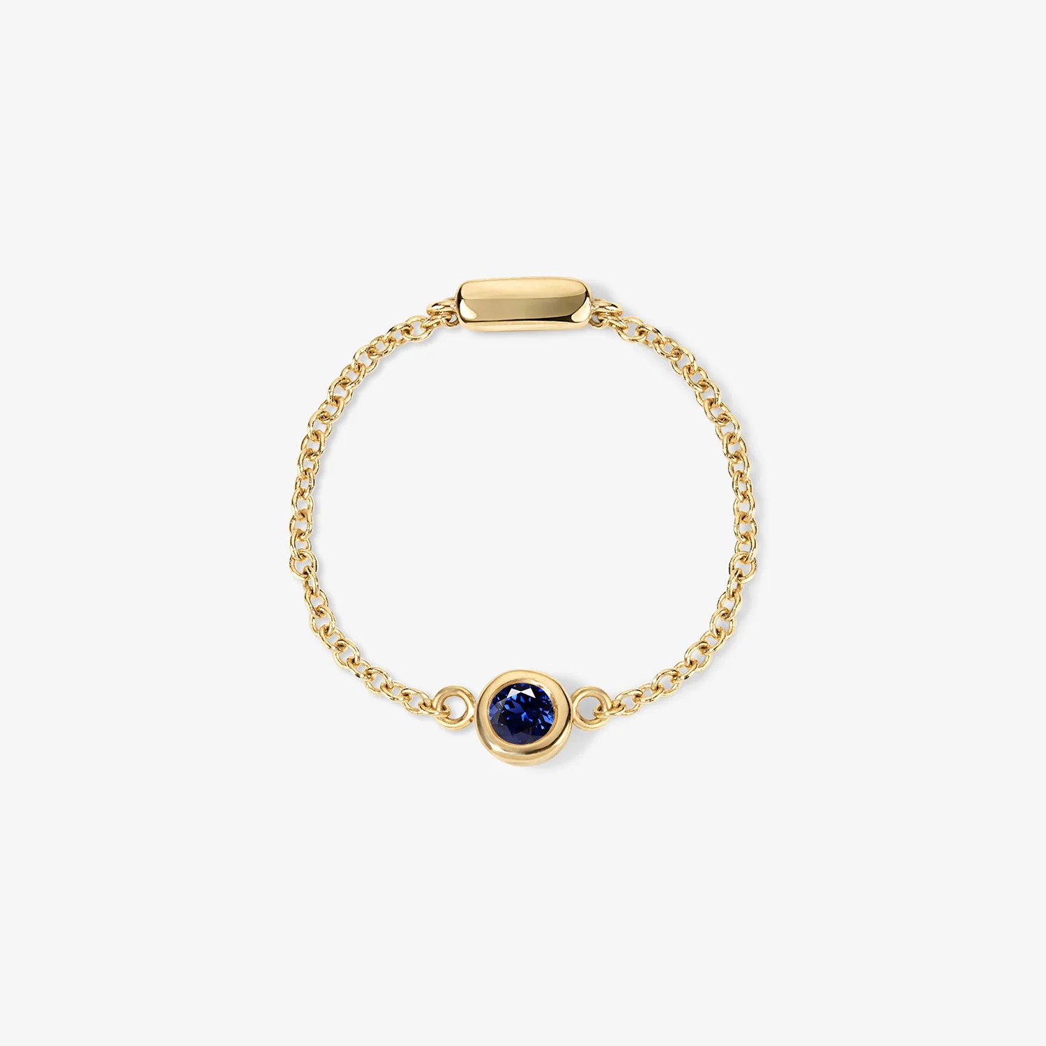 Margot Birthstone Bezel Chain Ring - Image 10