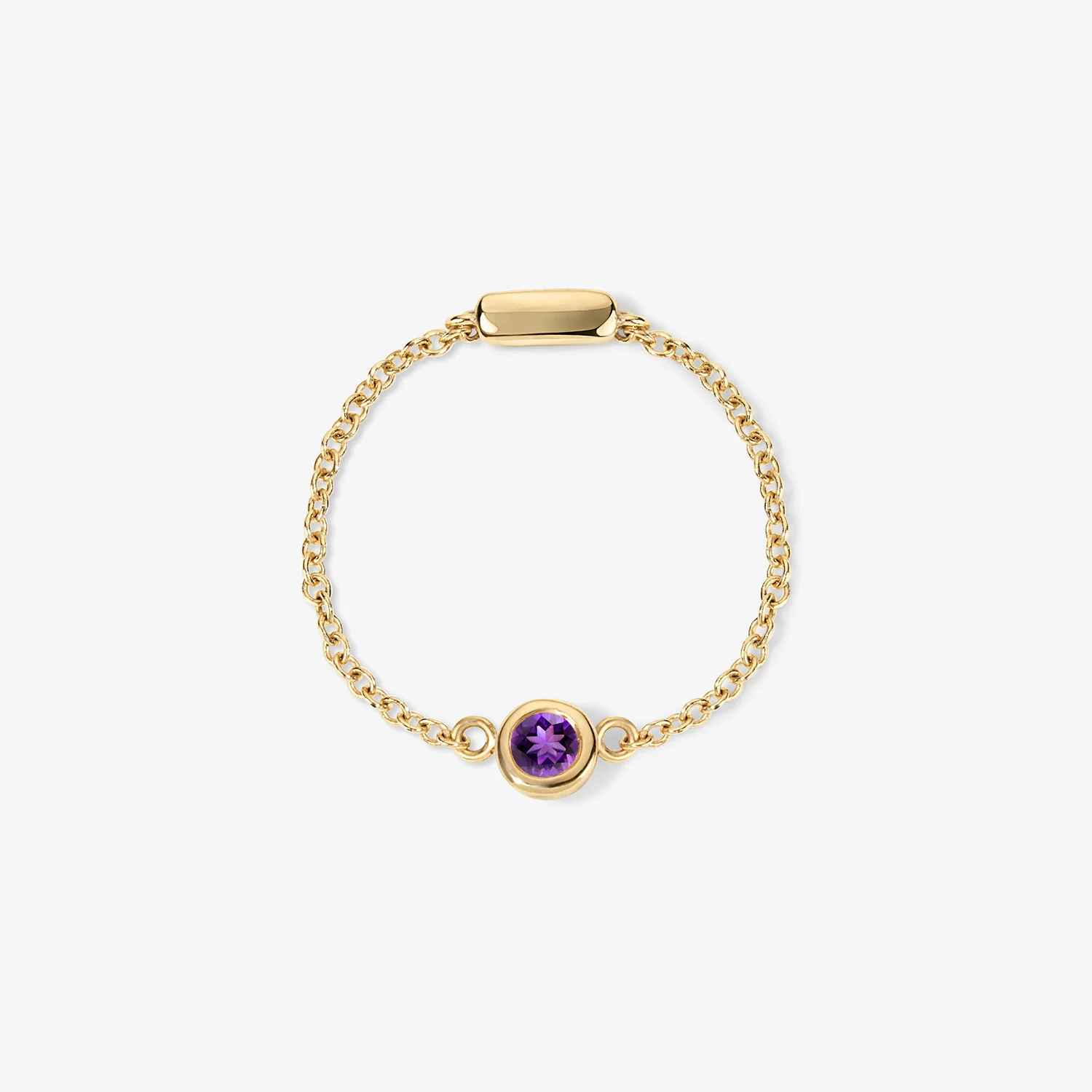 Margot Birthstone Bezel Chain Ring - Image 12