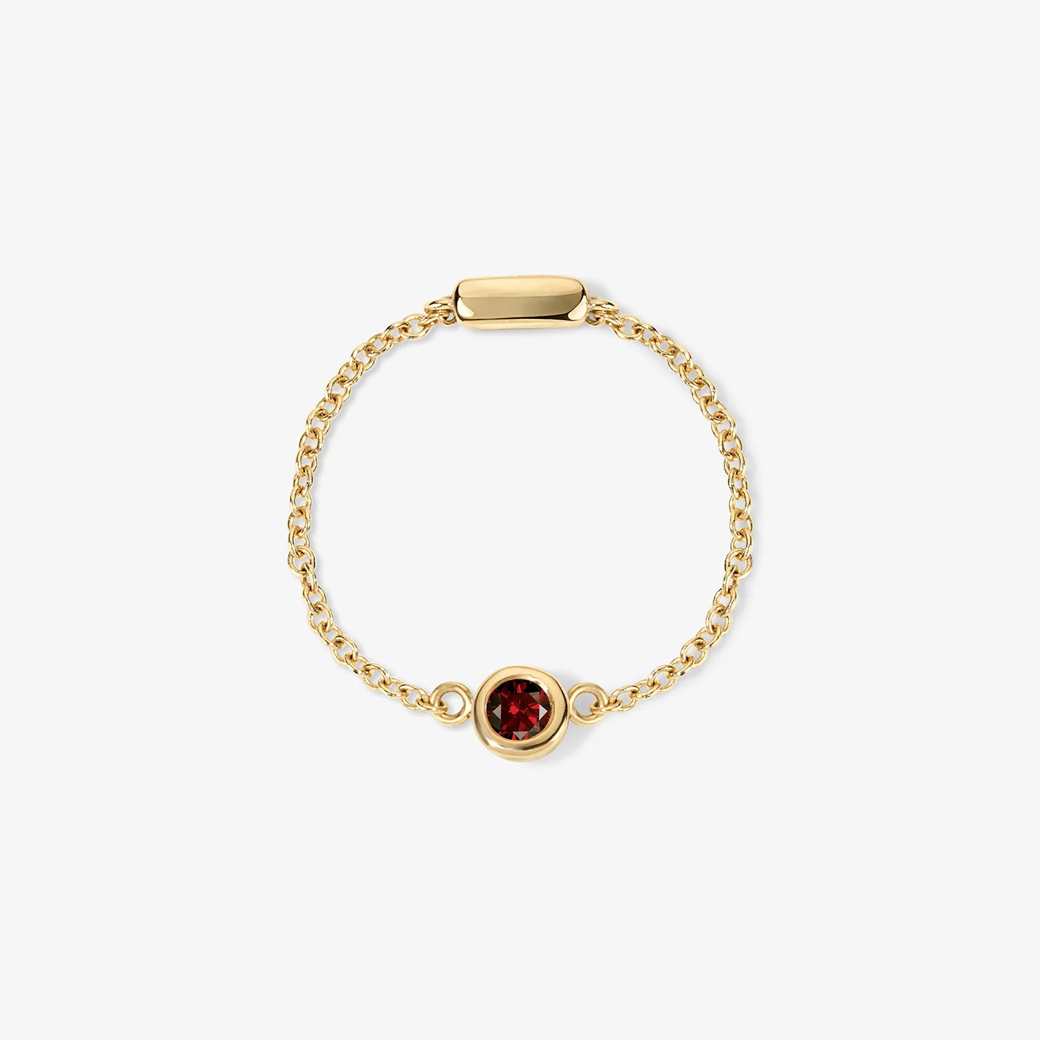 Margot Birthstone Bezel Chain Ring - Image 4