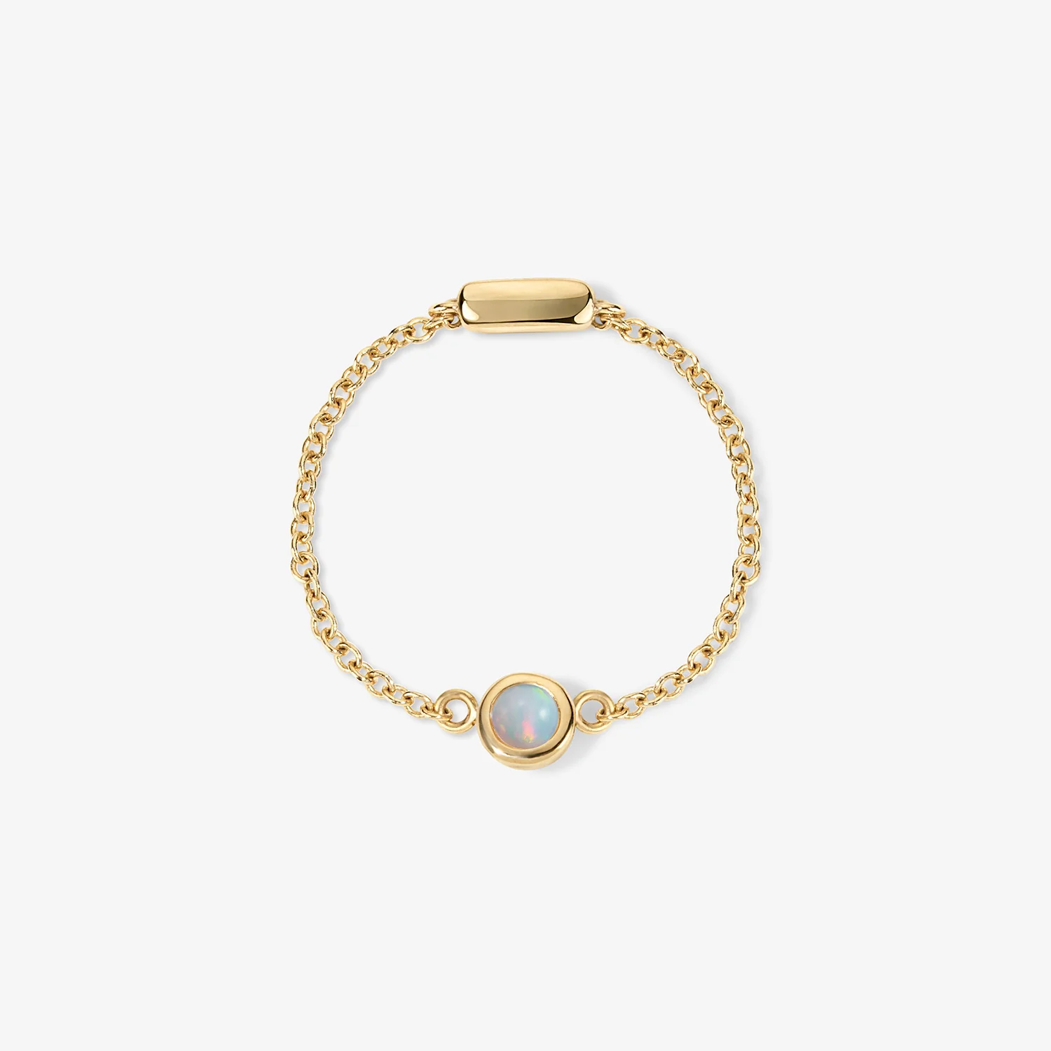 Margot Birthstone Bezel Chain Ring - Image 7