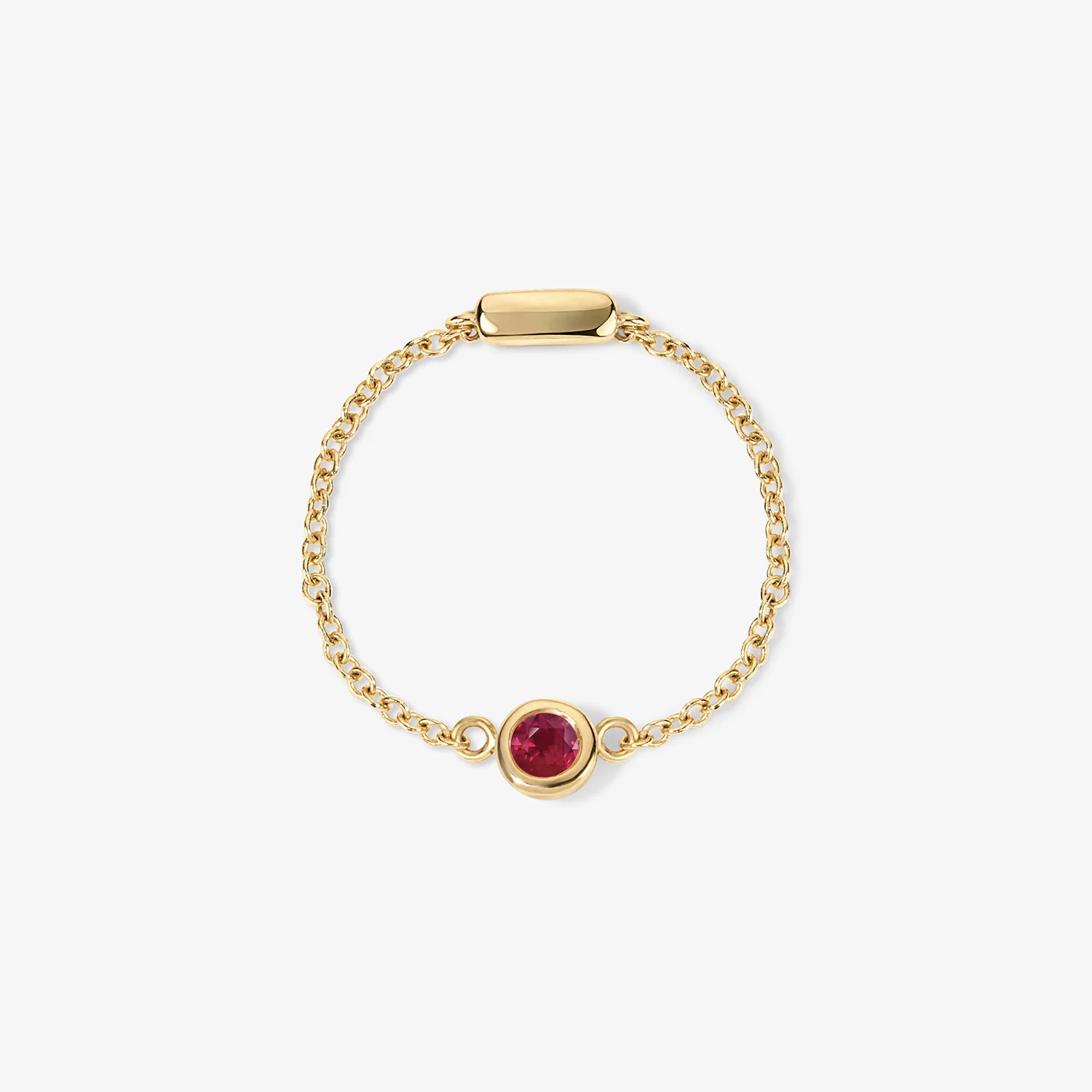 Margot Birthstone Bezel Chain Ring - Image 9