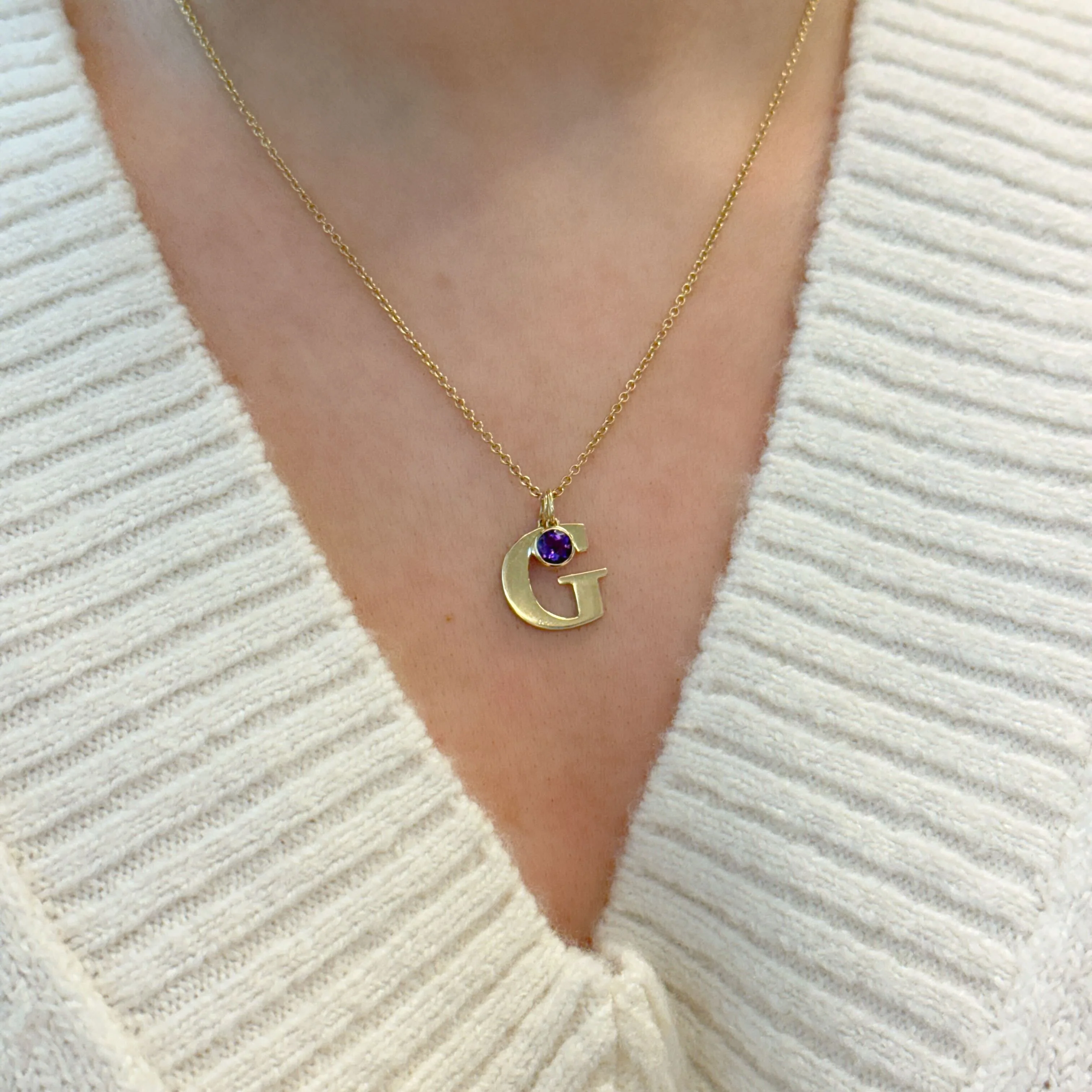 Margot Blue Sapphire Birthstone Bezel Charm - Image 7
