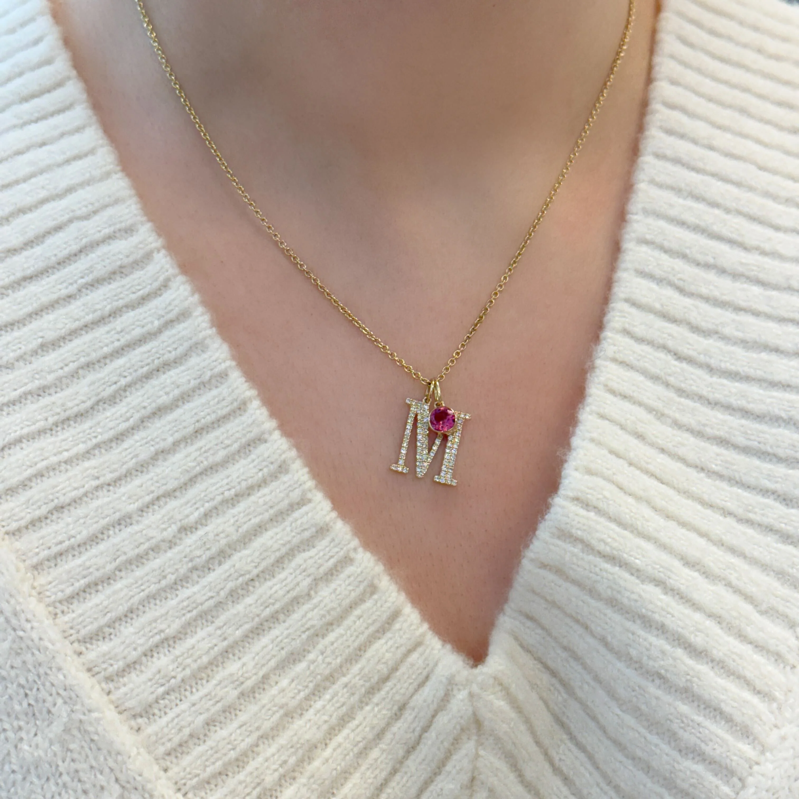 Margot Garnet Birthstone Bezel Charm - Image 8