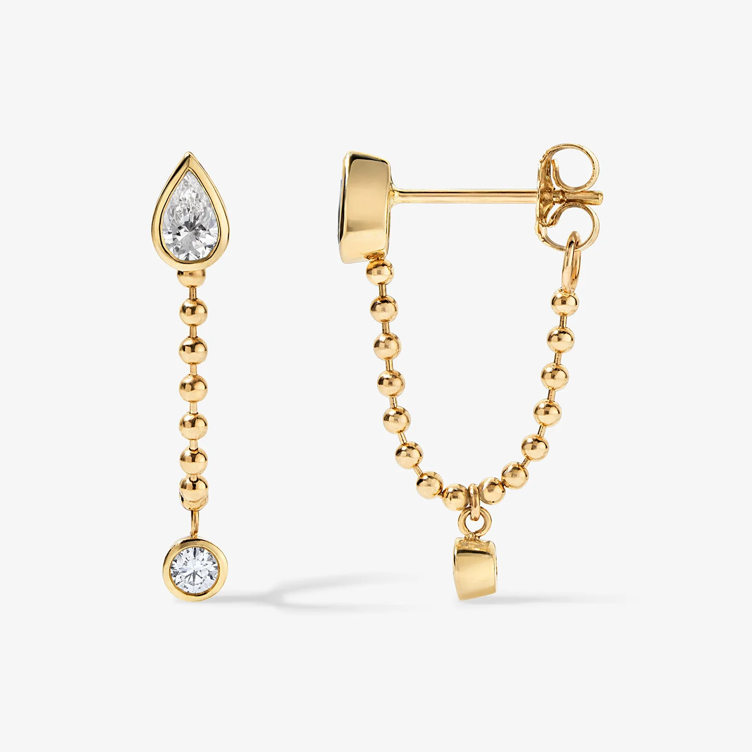 Margot Gemstone and Diamond Chain Earring - Image 5