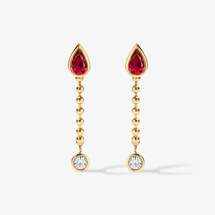 Margot Gemstone and Diamond Chain Earring - Image 9