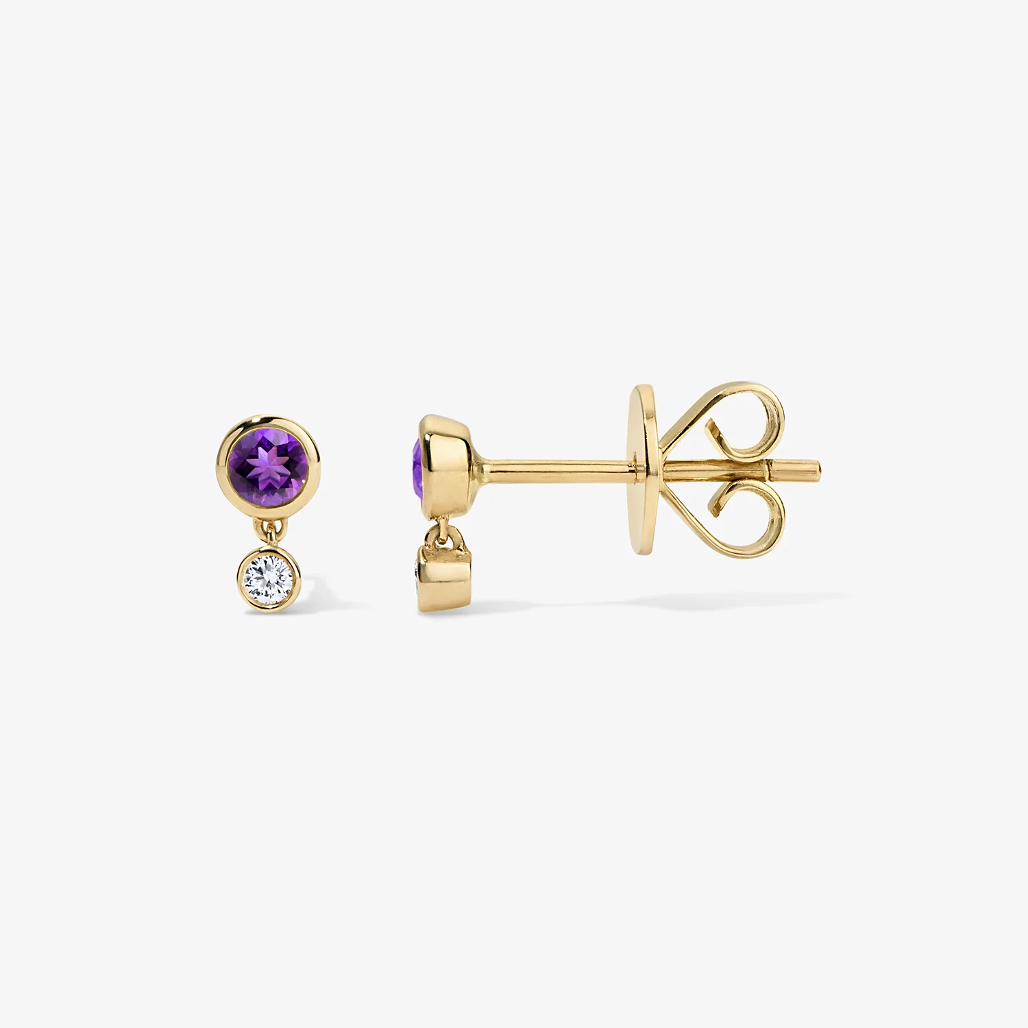 Margot Two Stone Bezel Stud Earrings - Image 12