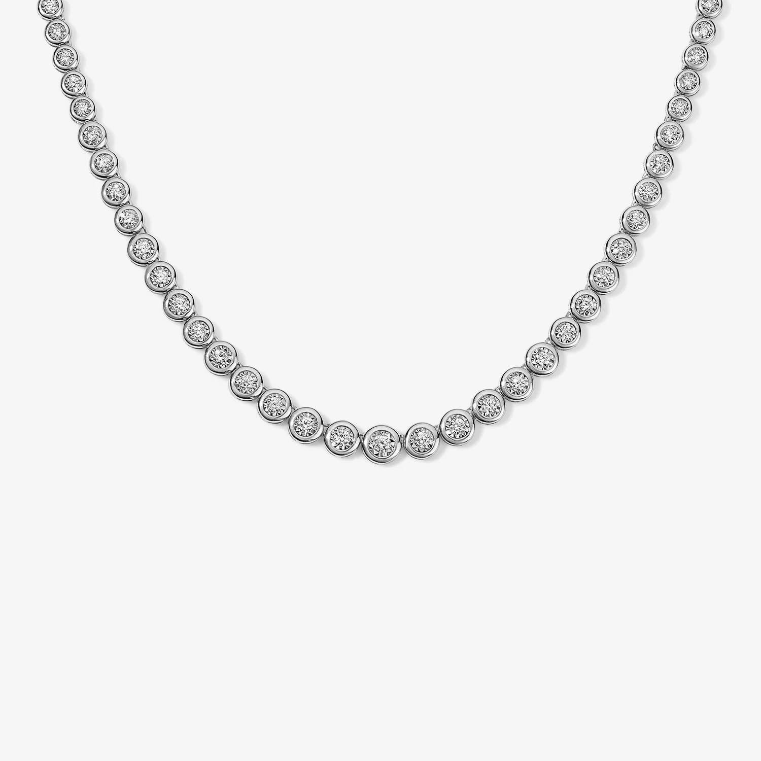 Maya Graduated Illusion Tennis Necklace - Image 2