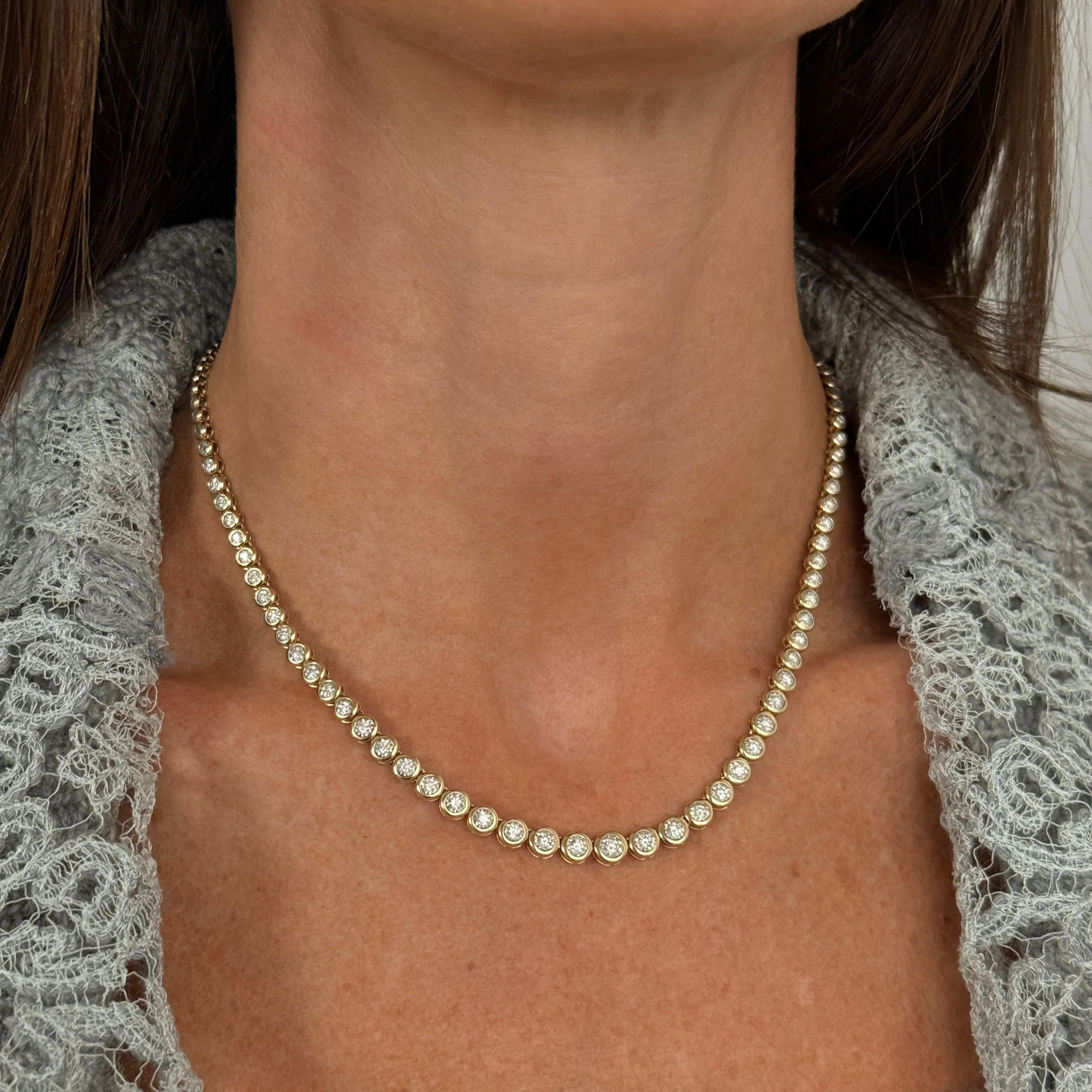 Maya Graduated Illusion Tennis Necklace - Image 5